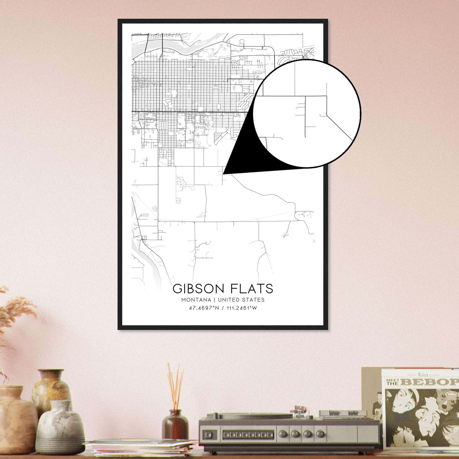 Deerfield Kansas Map Poster, Modern Home Decor Wall Art Print (Copy)