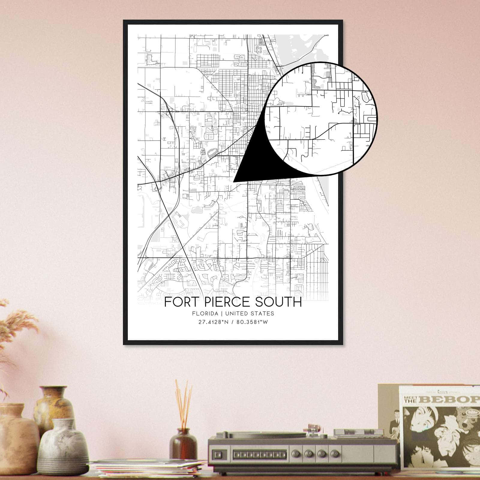 Deerfield Kansas Map Poster, Modern Home Decor Wall Art Print (Copy)