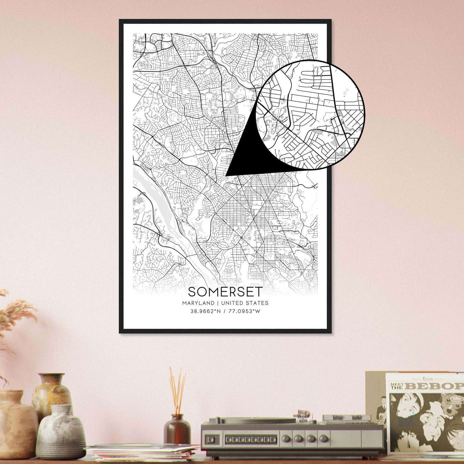Deerfield Kansas Map Poster, Modern Home Decor Wall Art Print (Copy)