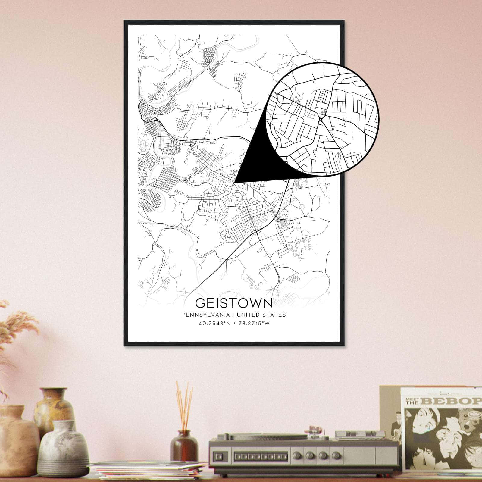 Deerfield Kansas Map Poster, Modern Home Decor Wall Art Print (Copy)