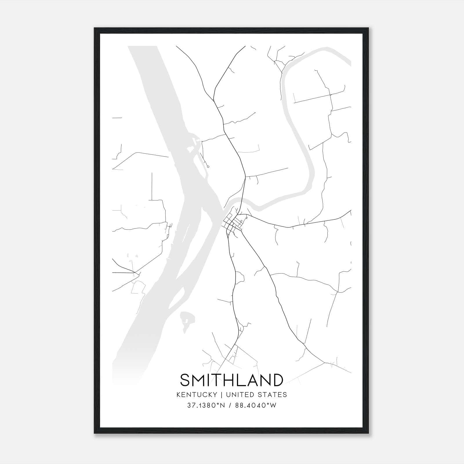Smithland Kentucky Map Poster, Modern Home Decor Wall Art Print Smithland Kentucky Map Poster, Modern Home Decor Wall Art Print