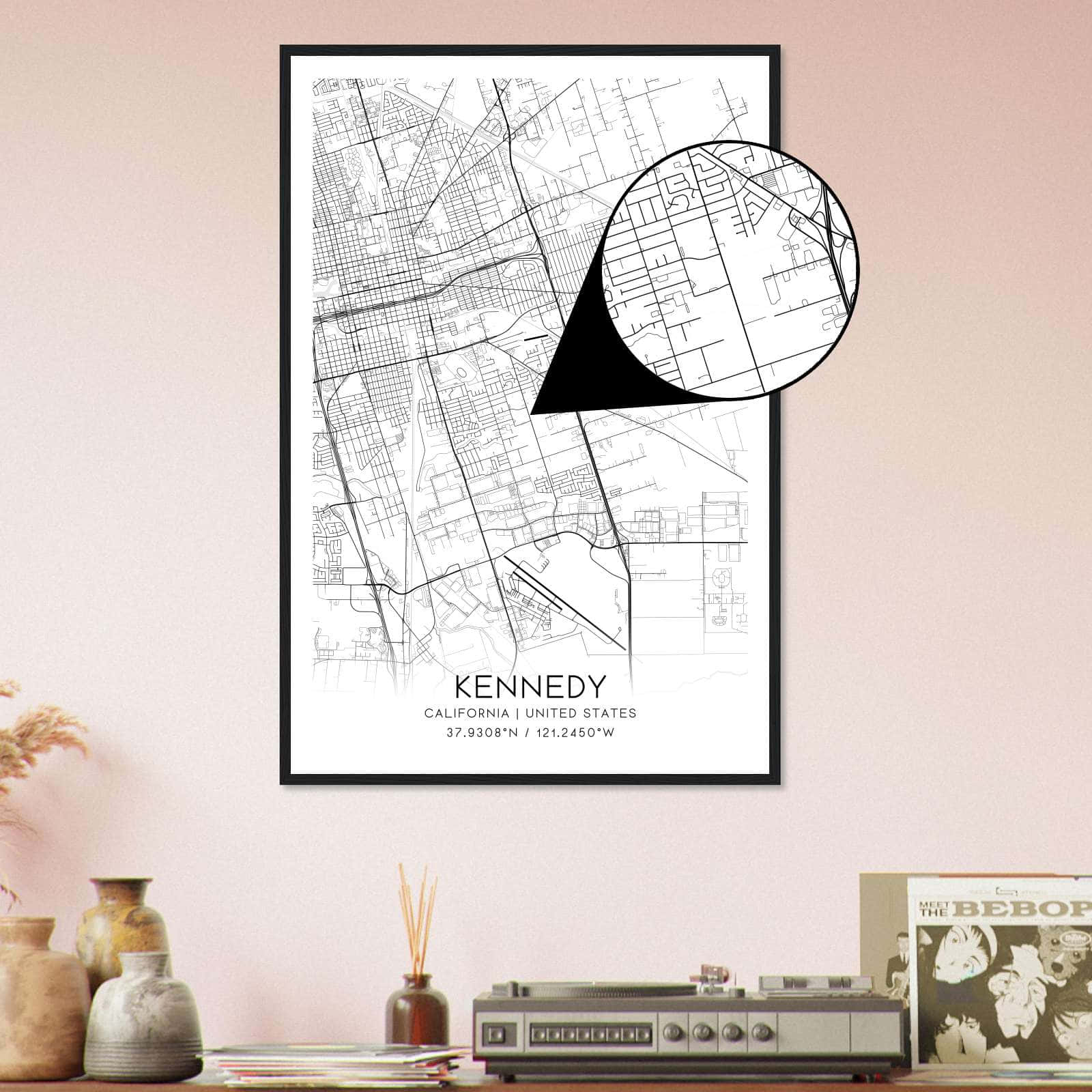 Deerfield Kansas Map Poster, Modern Home Decor Wall Art Print (Copy)