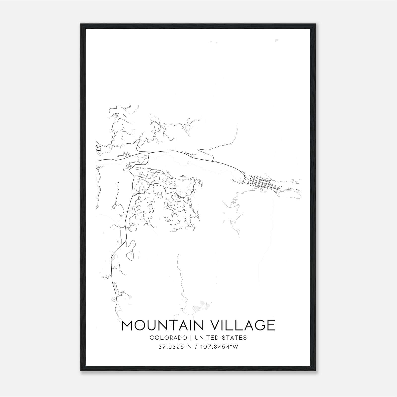 Mountain Village Colorado Map Poster, Modern Home Decor Wall Art Print Mountain Village Colorado Map Poster, Modern Home Decor Wall Art Print