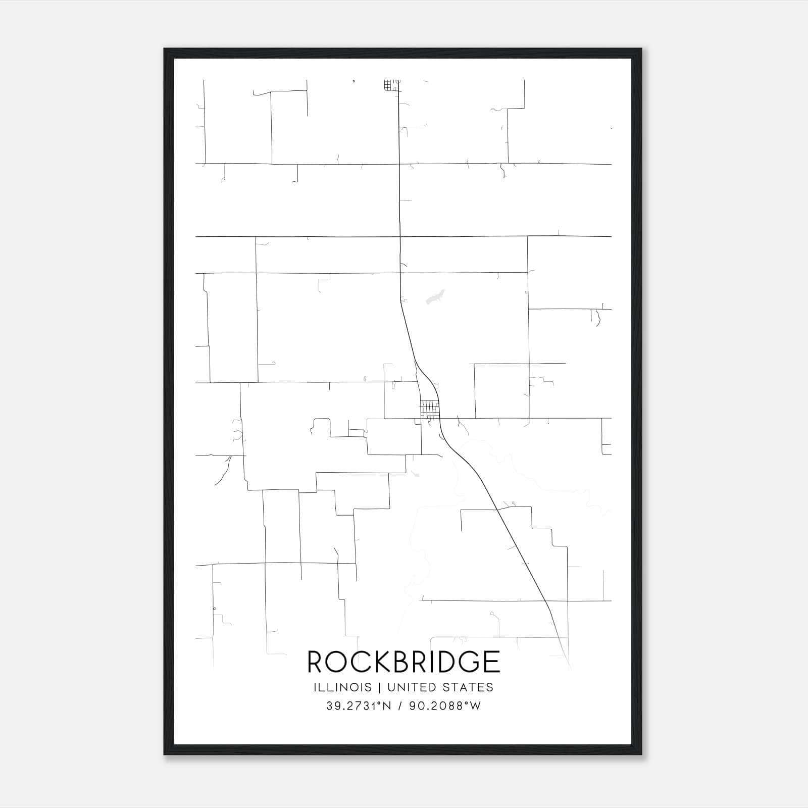 Rockbridge Illinois Map Poster, Modern Home Decor Wall Art Print Rockbridge Illinois Map Poster, Modern Home Decor Wall Art Print