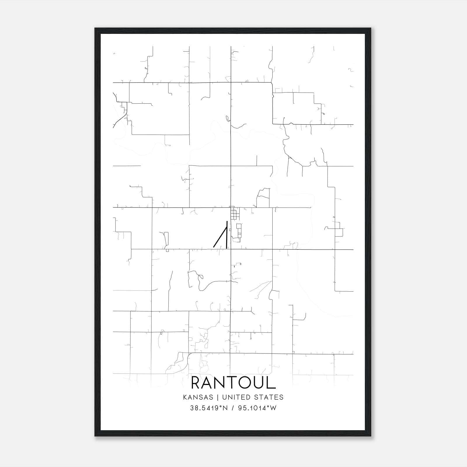 Rantoul Kansas Map Poster, Modern Home Decor Wall Art Print Rantoul Kansas Map Poster, Modern Home Decor Wall Art Print
