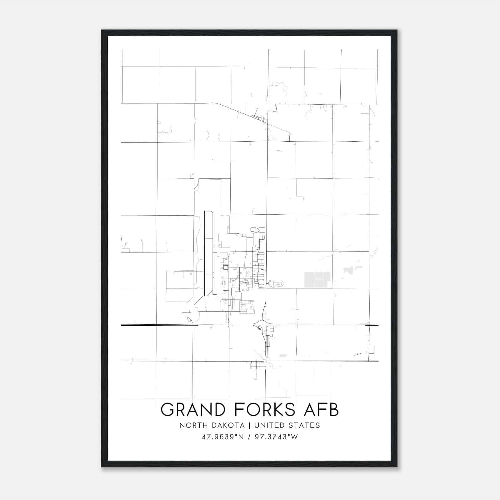 Grand Forks Afb North Dakota Map Poster, Modern Home Decor Wall Art Print Grand Forks Afb North Dakota Map Poster, Modern Home Decor Wall Art Print