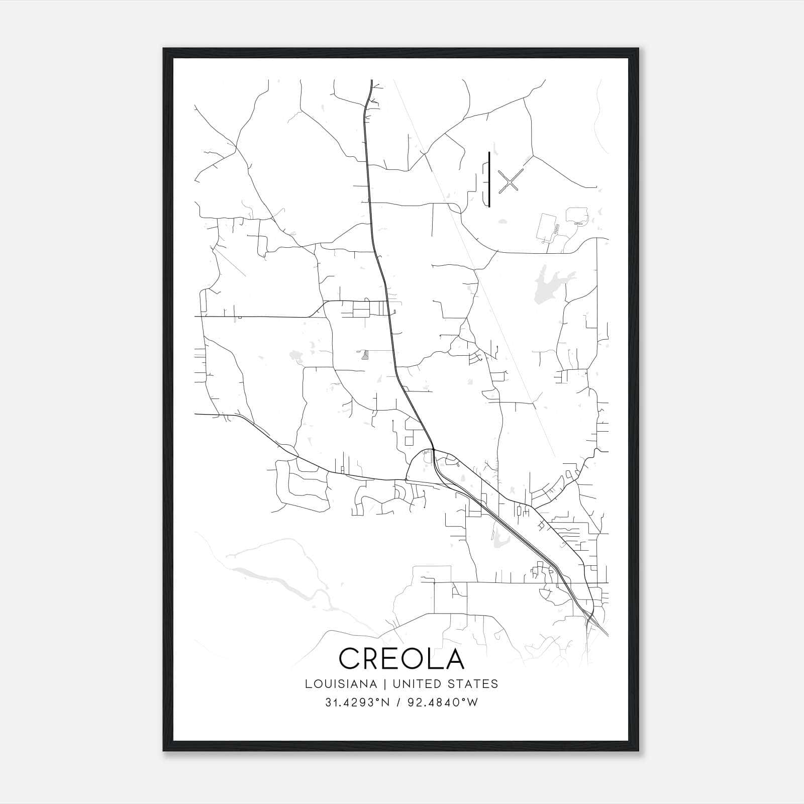 Creola Louisiana Map Poster, Modern Home Decor Wall Art Print Creola Louisiana Map Poster, Modern Home Decor Wall Art Print
