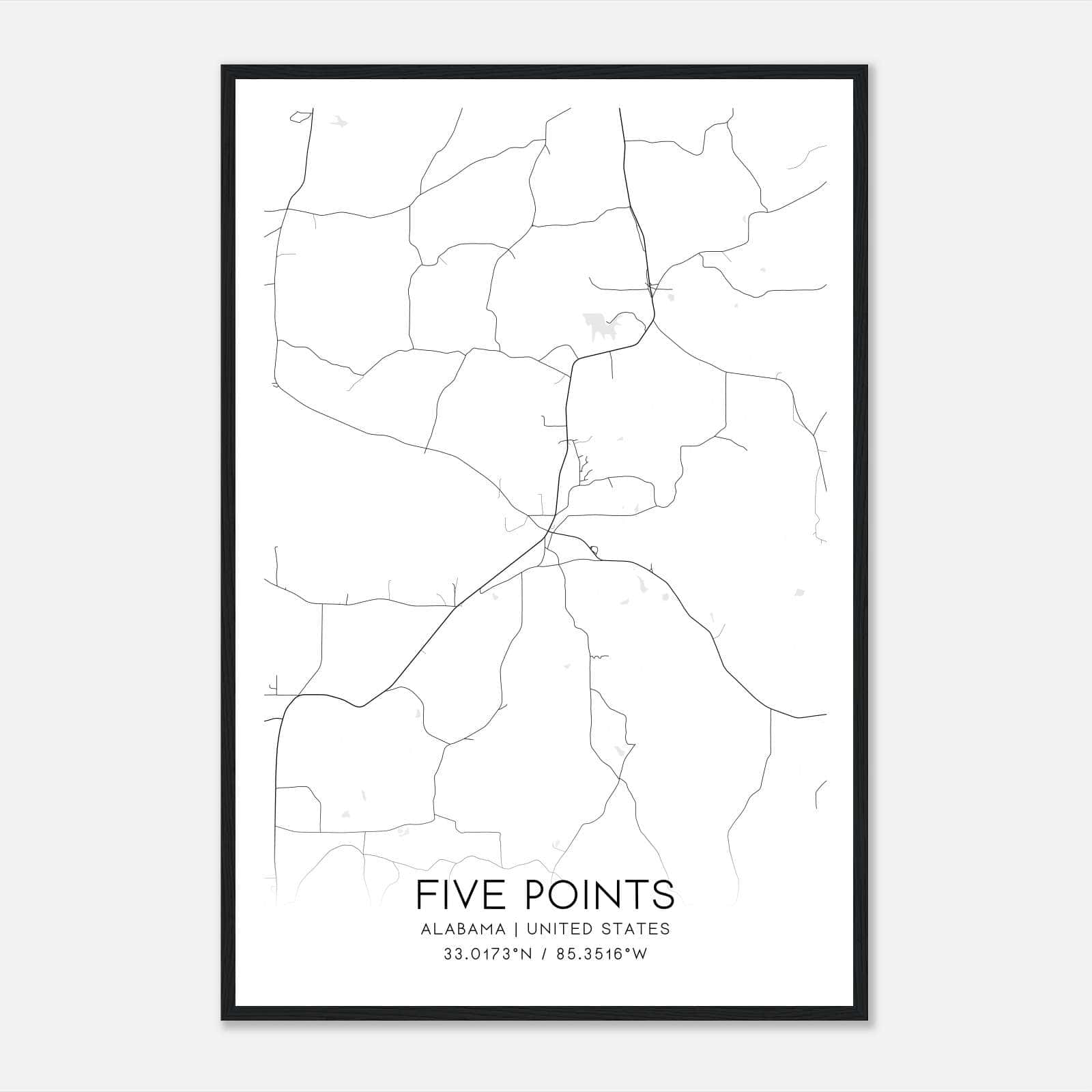 Five Points Alabama Map Poster, Modern Home Decor Wall Art Print Five Points Alabama Map Poster, Modern Home Decor Wall Art Print