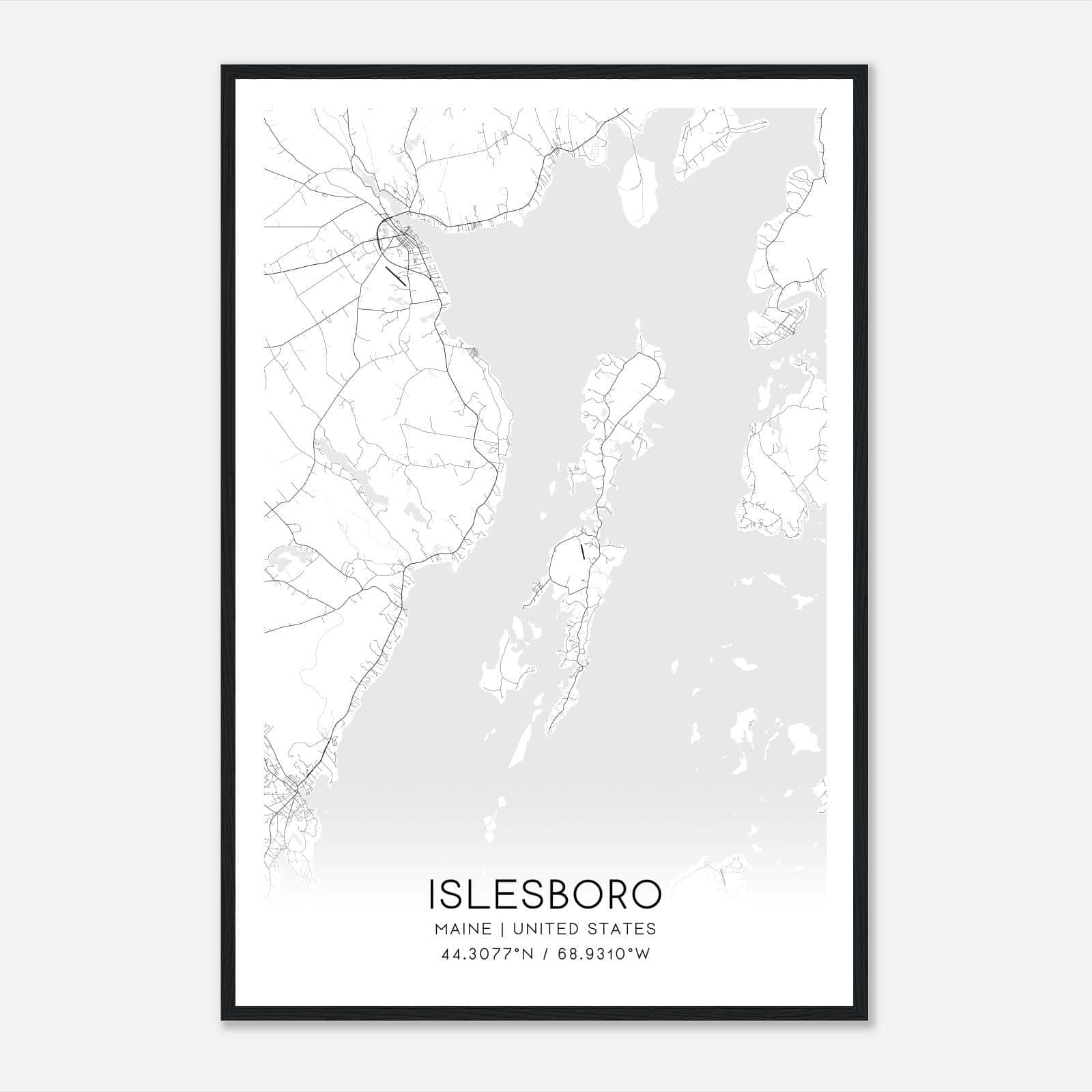 Islesboro Maine Map Poster, Modern Home Decor Wall Art Print Islesboro Maine Map Poster, Modern Home Decor Wall Art Print