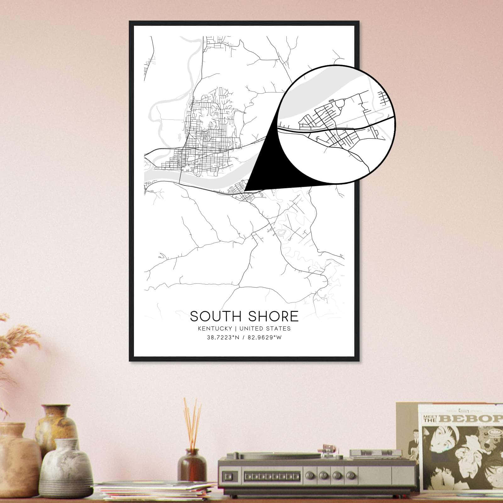 Deerfield Kansas Map Poster, Modern Home Decor Wall Art Print (Copy)