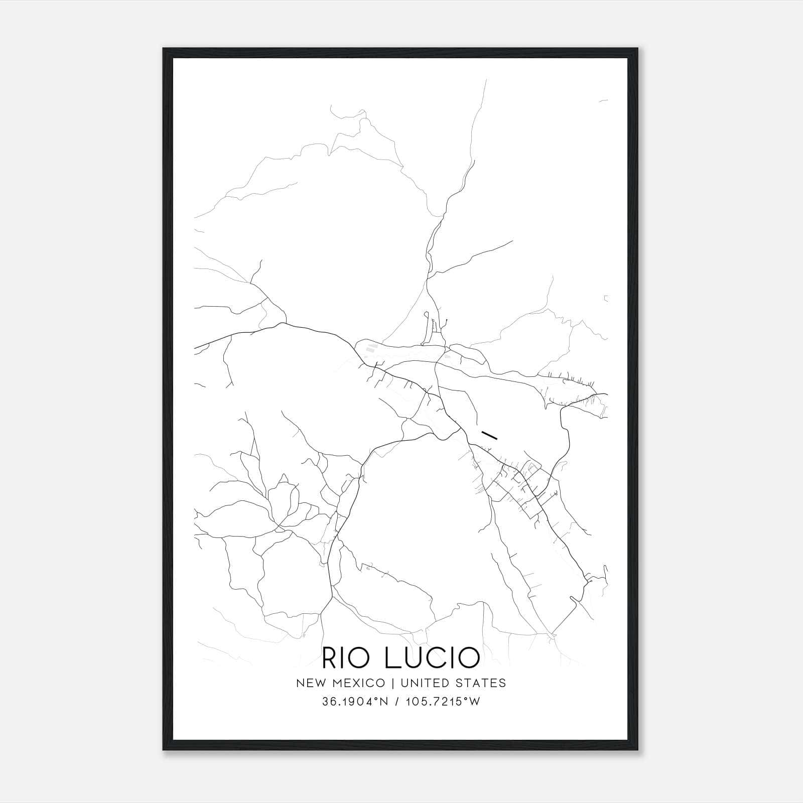 Rio Lucio New Mexico Map Poster, Modern Home Decor Wall Art Print Rio Lucio New Mexico Map Poster, Modern Home Decor Wall Art Print