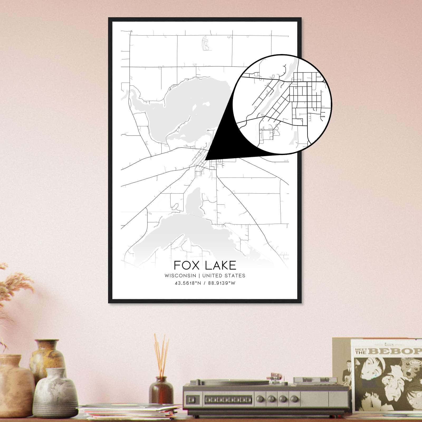 Deerfield Kansas Map Poster, Modern Home Decor Wall Art Print (Copy)