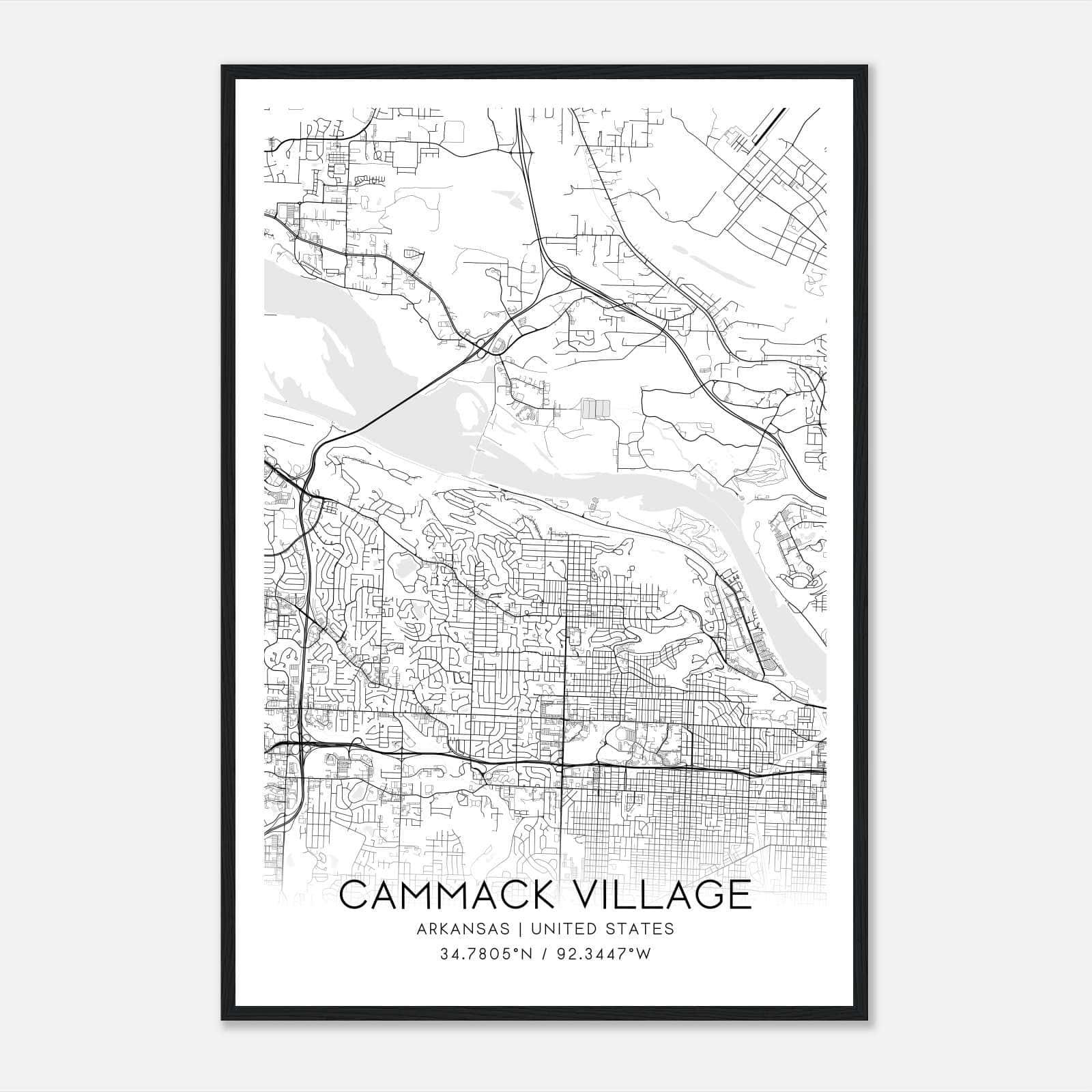 Cammack Village Arkansas Map Poster, Modern Home Decor Wall Art Print Cammack Village Arkansas Map Poster, Modern Home Decor Wall Art Print