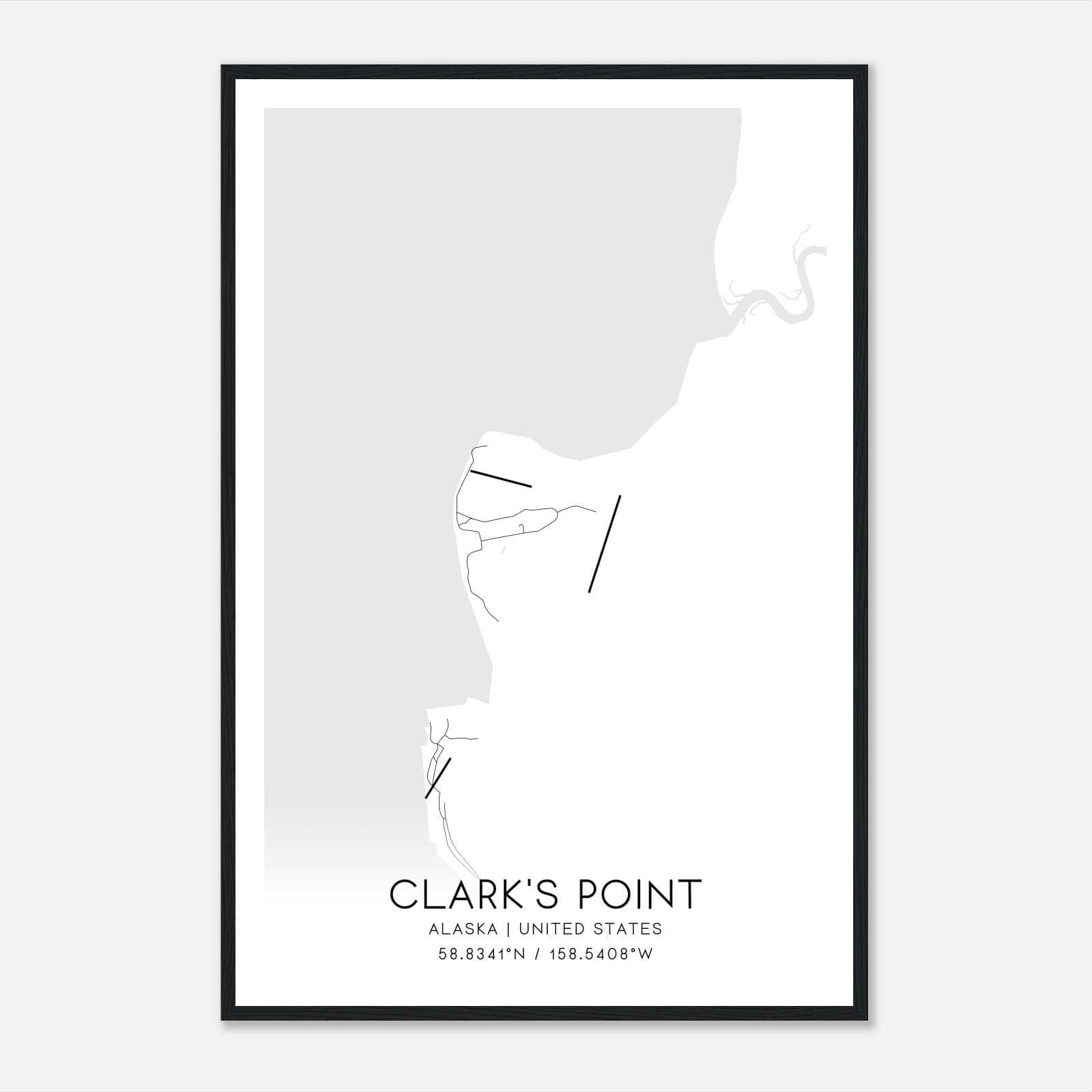 Clark’s Point Alaska Map Poster, Modern Home Decor Wall Art Print Clark’s Point Alaska Map Poster, Modern Home Decor Wall Art Print