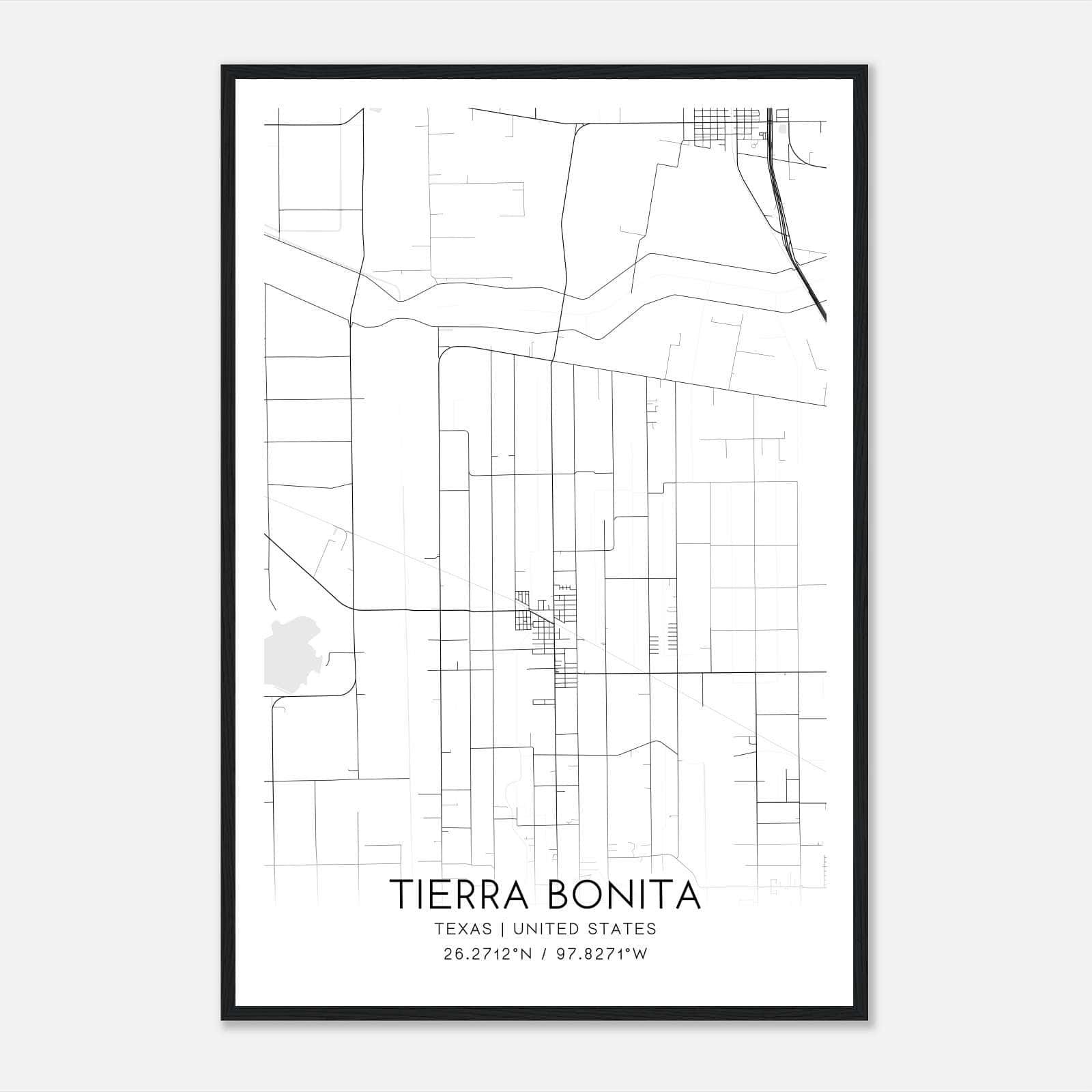 Tierra Bonita Texas Map Poster, Modern Home Decor Wall Art Print Tierra Bonita Texas Map Poster, Modern Home Decor Wall Art Print