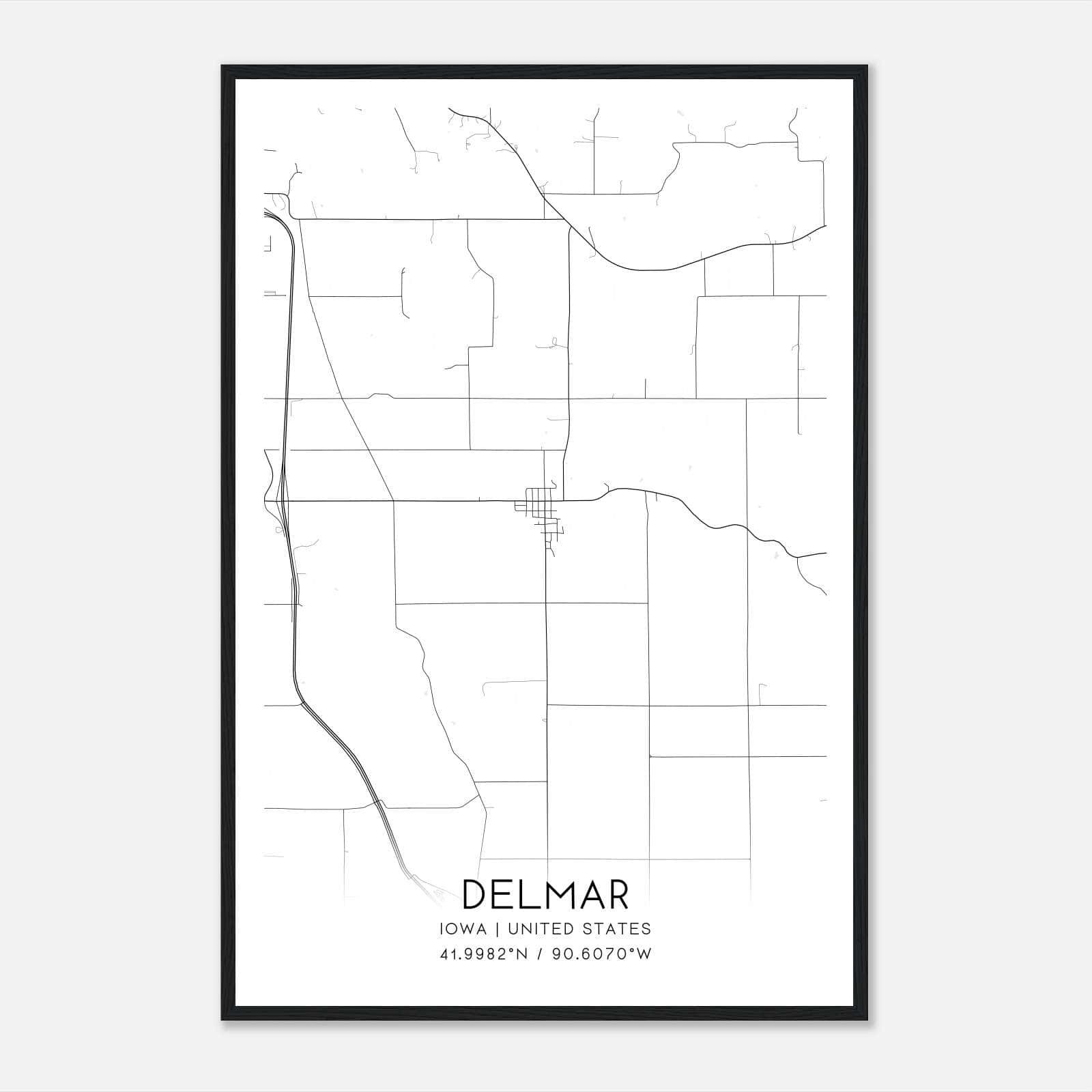 Delmar Iowa Map Poster, Modern Home Decor Wall Art Print Delmar Iowa Map Poster, Modern Home Decor Wall Art Print
