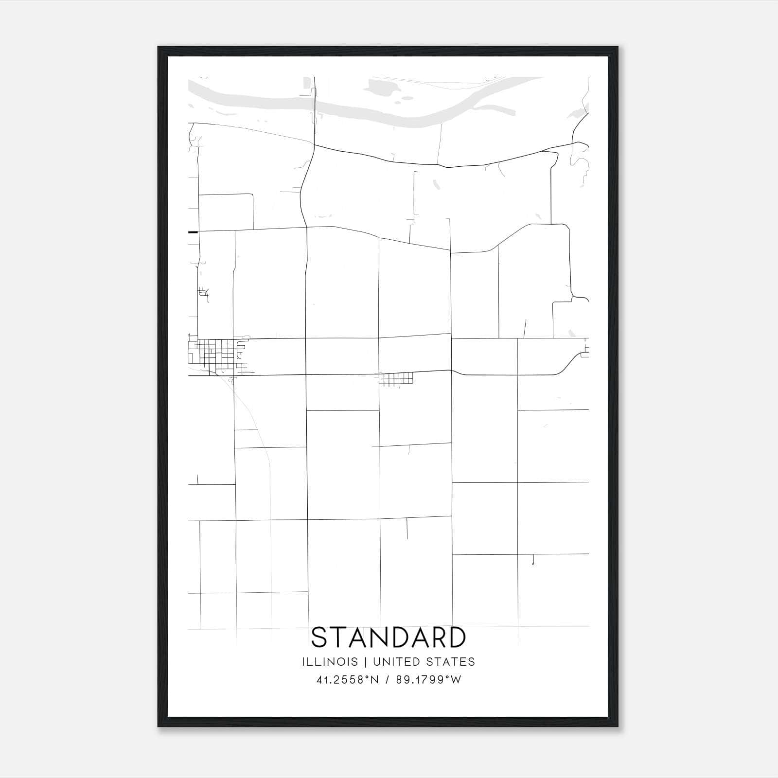 Standard Illinois Map Poster, Modern Home Decor Wall Art Print Standard Illinois Map Poster, Modern Home Decor Wall Art Print