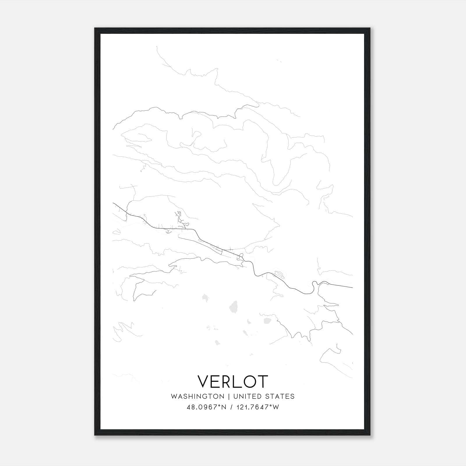 Verlot Washington Map Poster, Modern Home Decor Wall Art Print Verlot Washington Map Poster, Modern Home Decor Wall Art Print