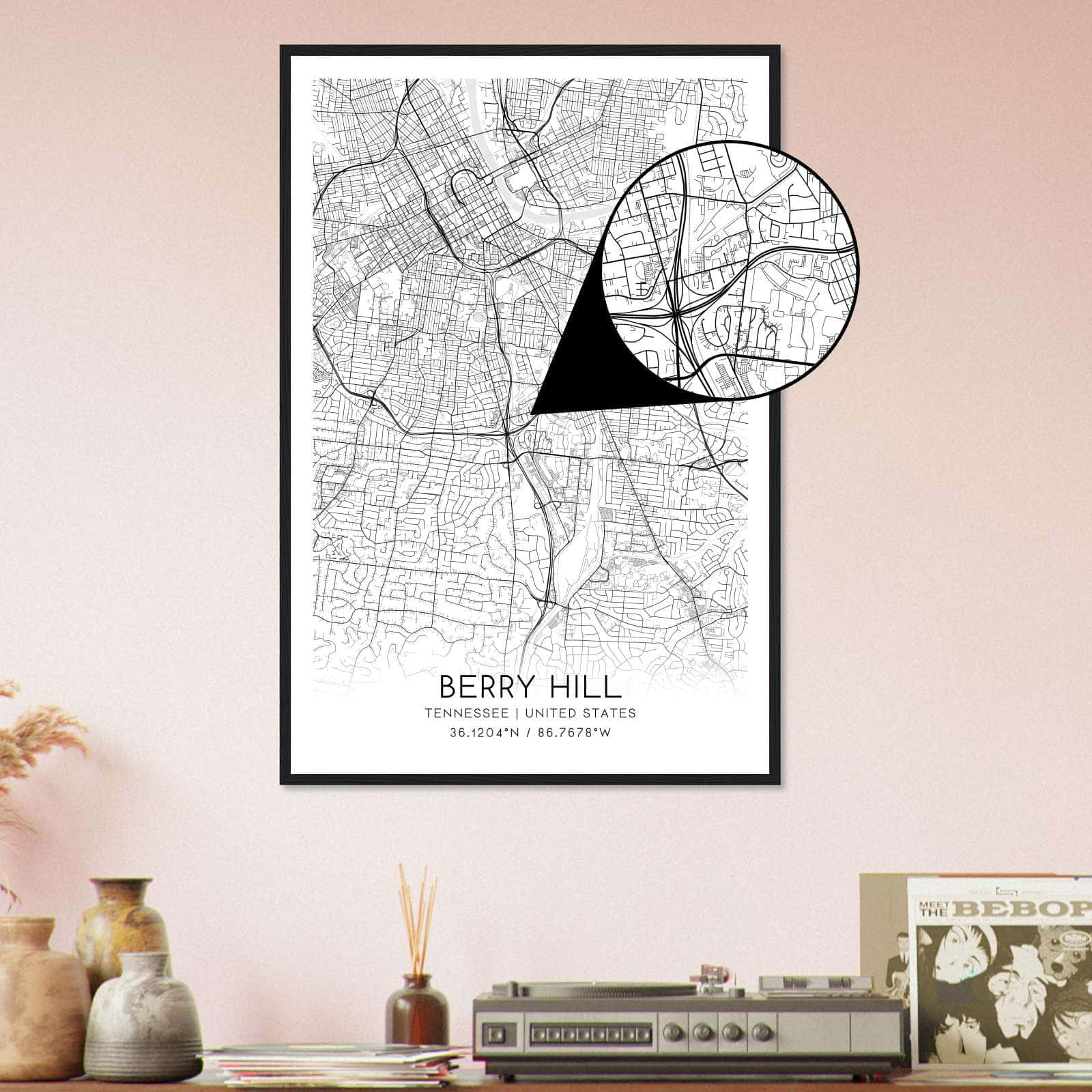 Deerfield Kansas Map Poster, Modern Home Decor Wall Art Print (Copy)