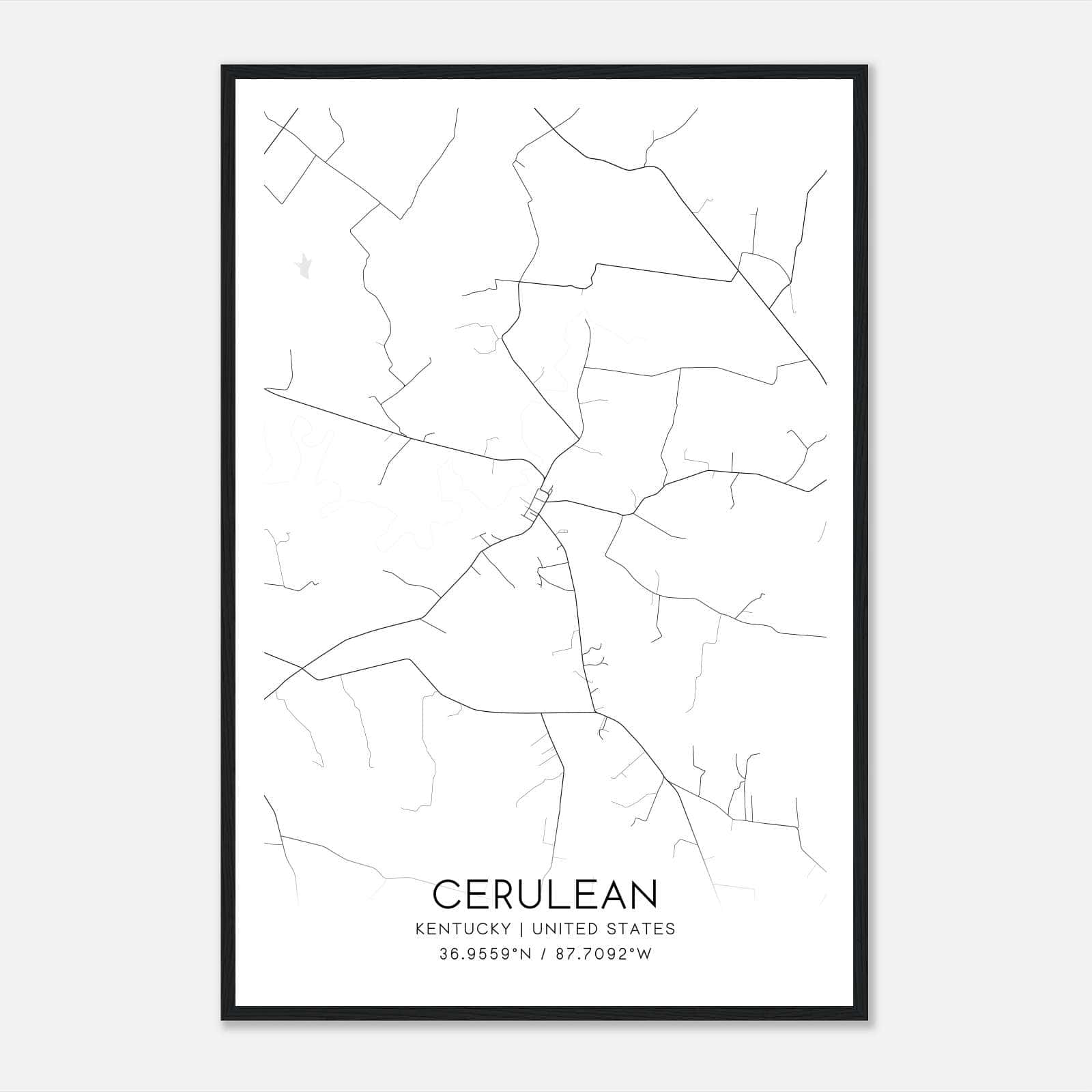 Cerulean Kentucky Map Poster, Modern Home Decor Wall Art Print Cerulean Kentucky Map Poster, Modern Home Decor Wall Art Print