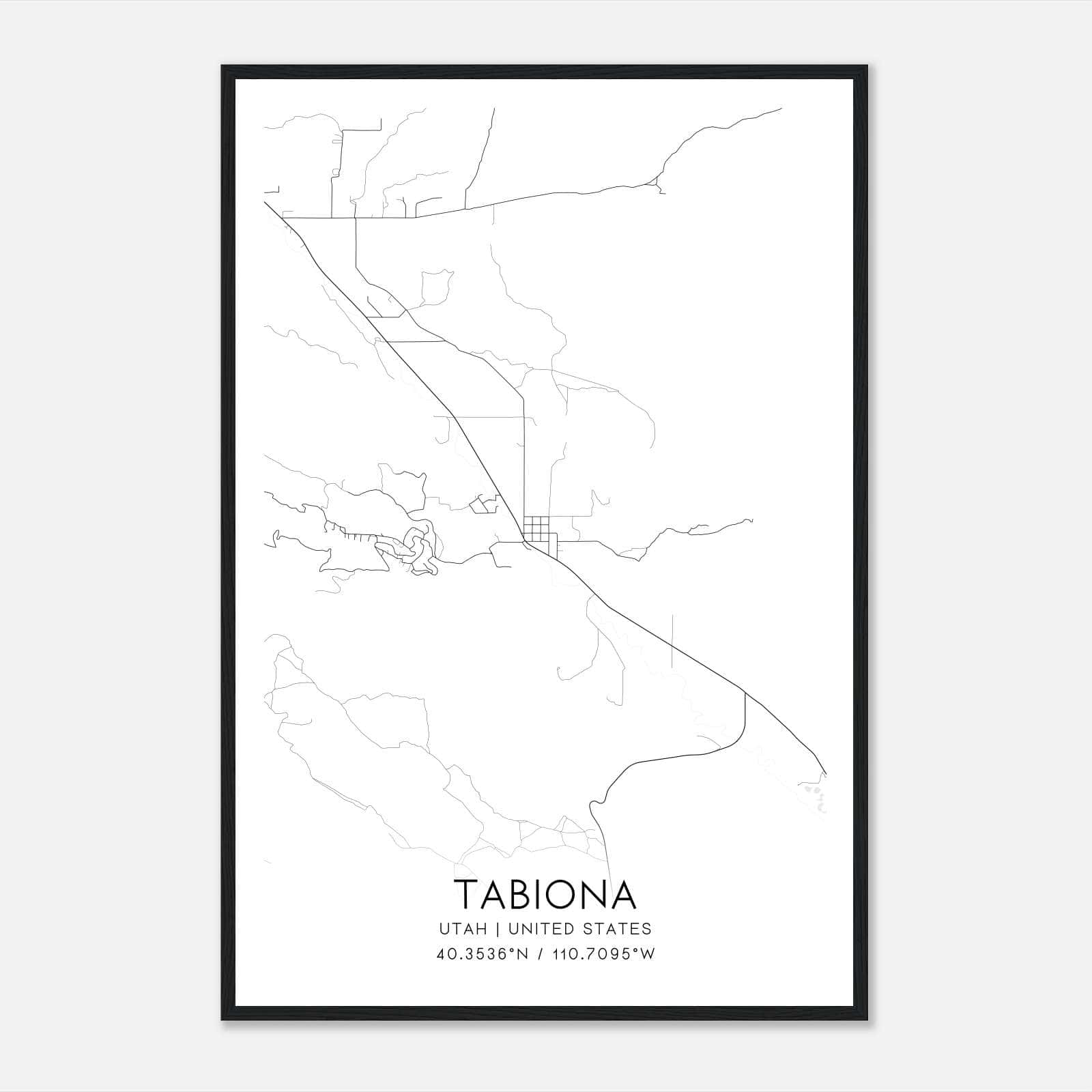 Tabiona Utah Map Poster, Modern Home Decor Wall Art Print Tabiona Utah Map Poster, Modern Home Decor Wall Art Print