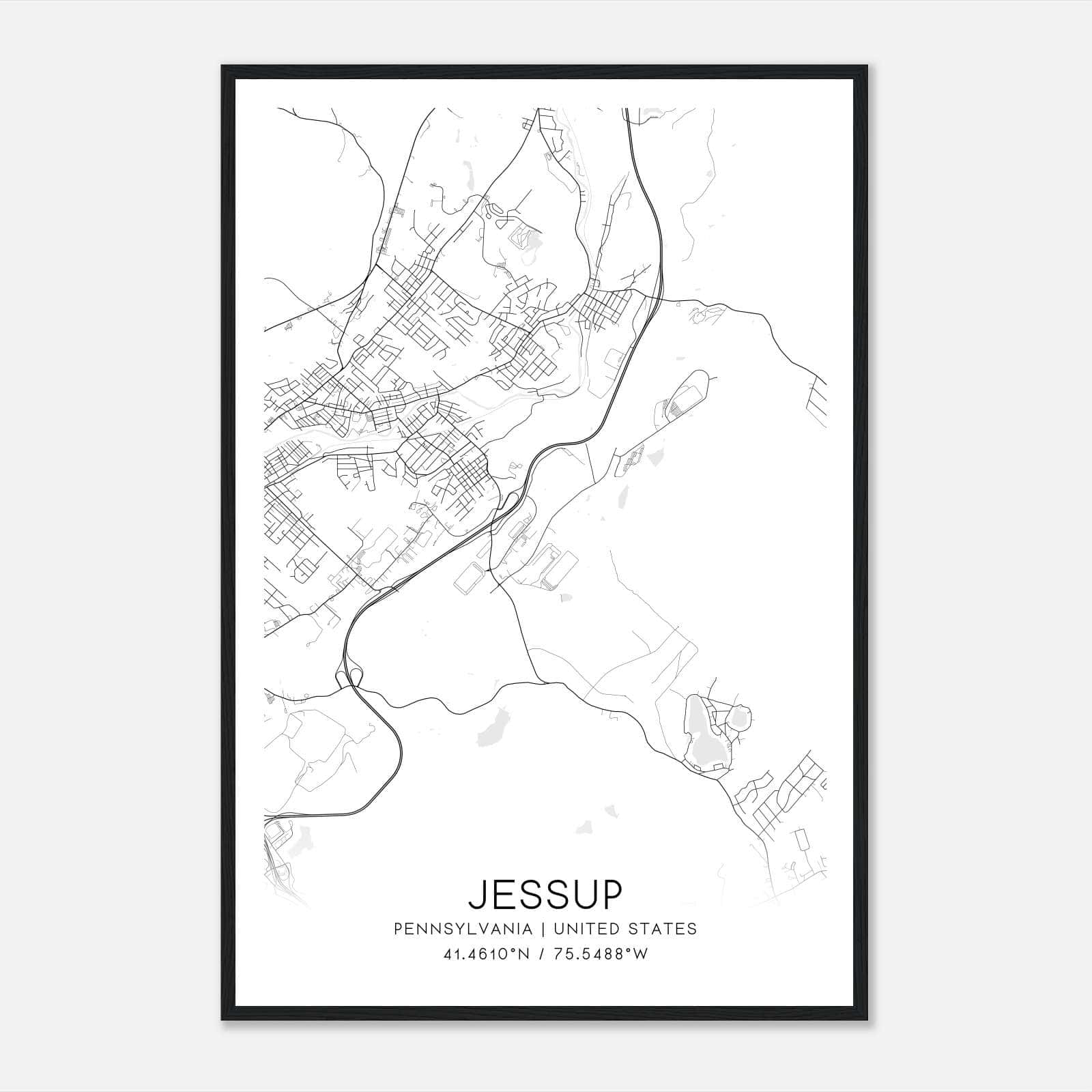 Jessup Pennsylvania Map Poster, Modern Home Decor Wall Art Print Jessup Pennsylvania Map Poster, Modern Home Decor Wall Art Print
