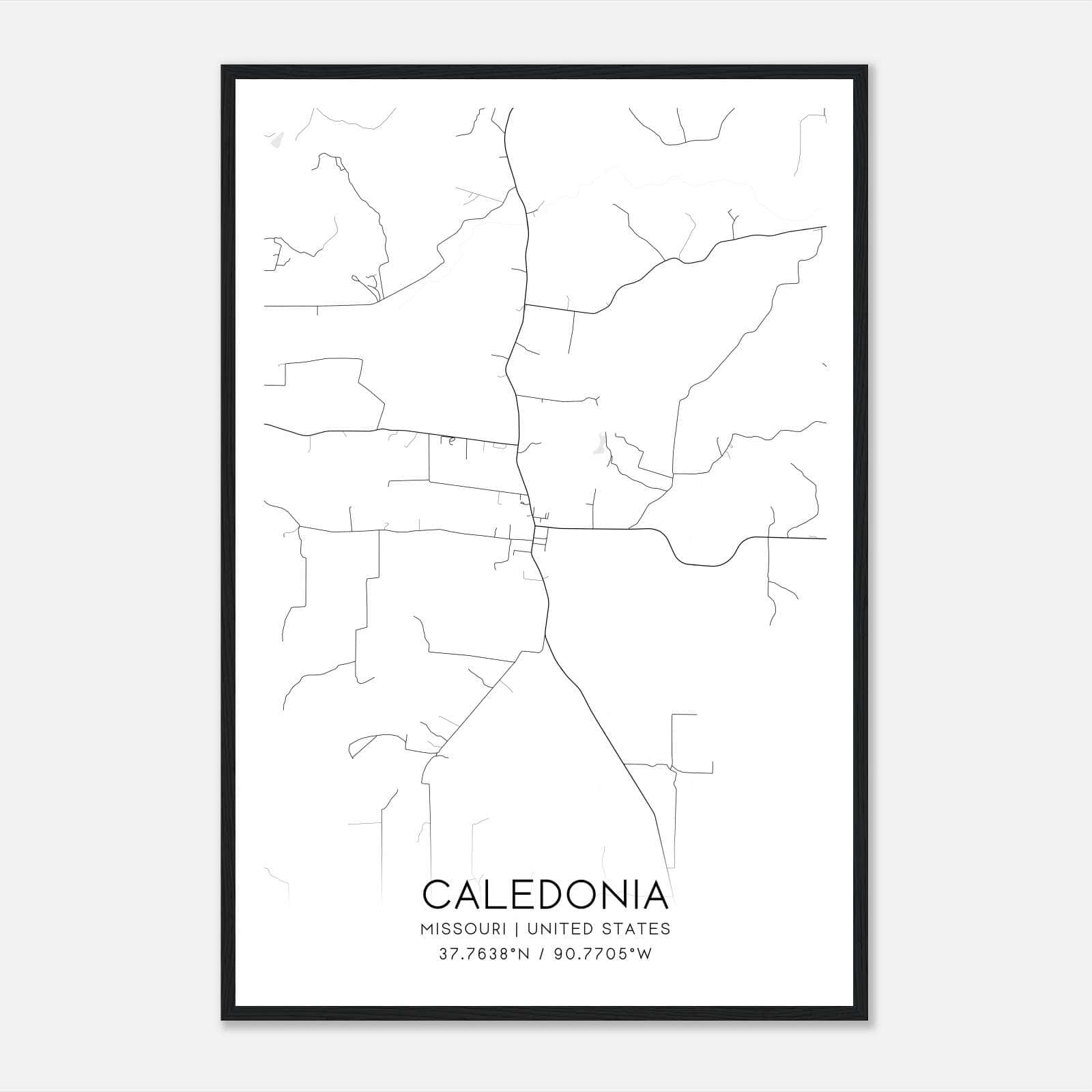 Caledonia Missouri Map Poster, Modern Home Decor Wall Art Print Caledonia Missouri Map Poster, Modern Home Decor Wall Art Print
