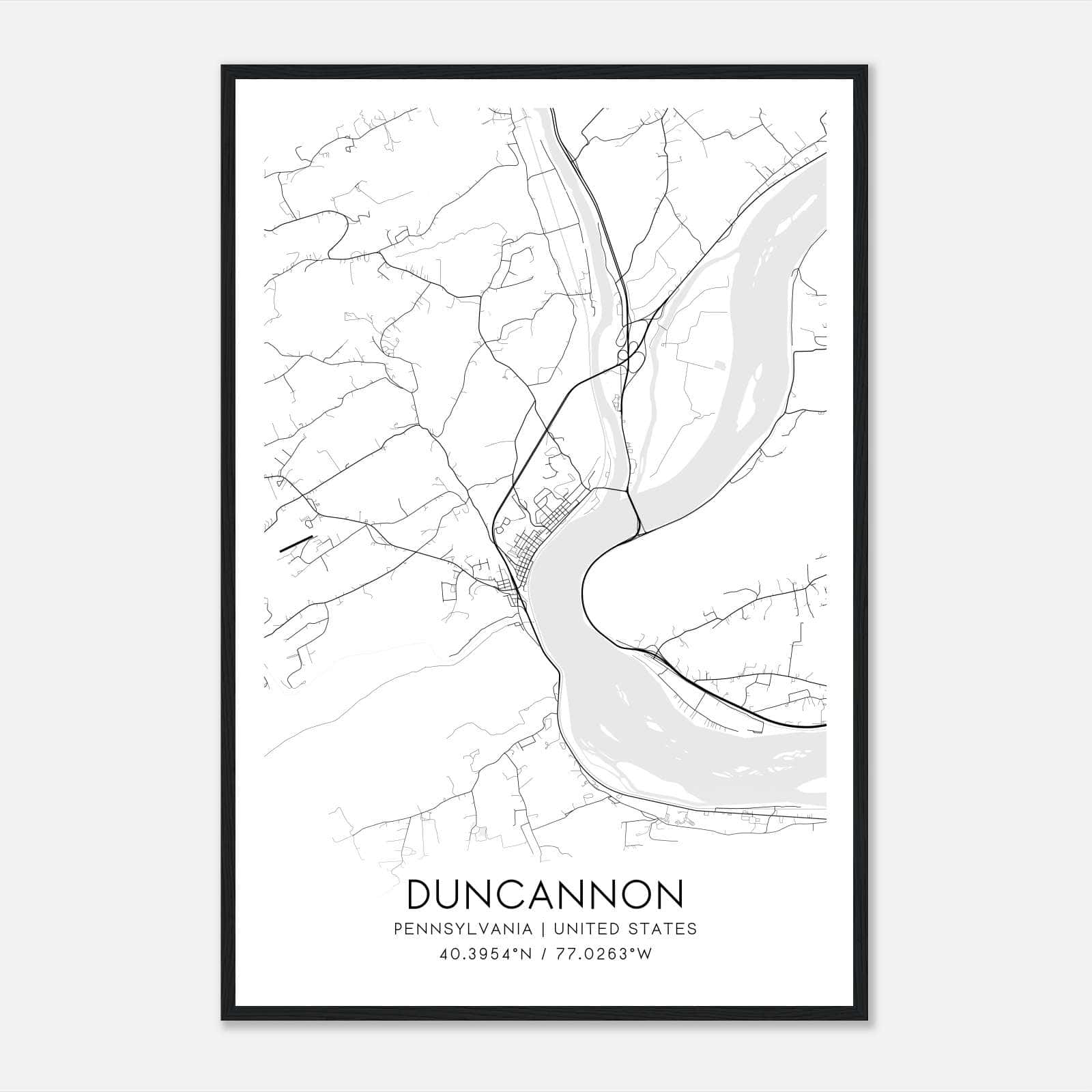 Duncannon Pennsylvania Map Poster, Modern Home Decor Wall Art Print Duncannon Pennsylvania Map Poster, Modern Home Decor Wall Art Print