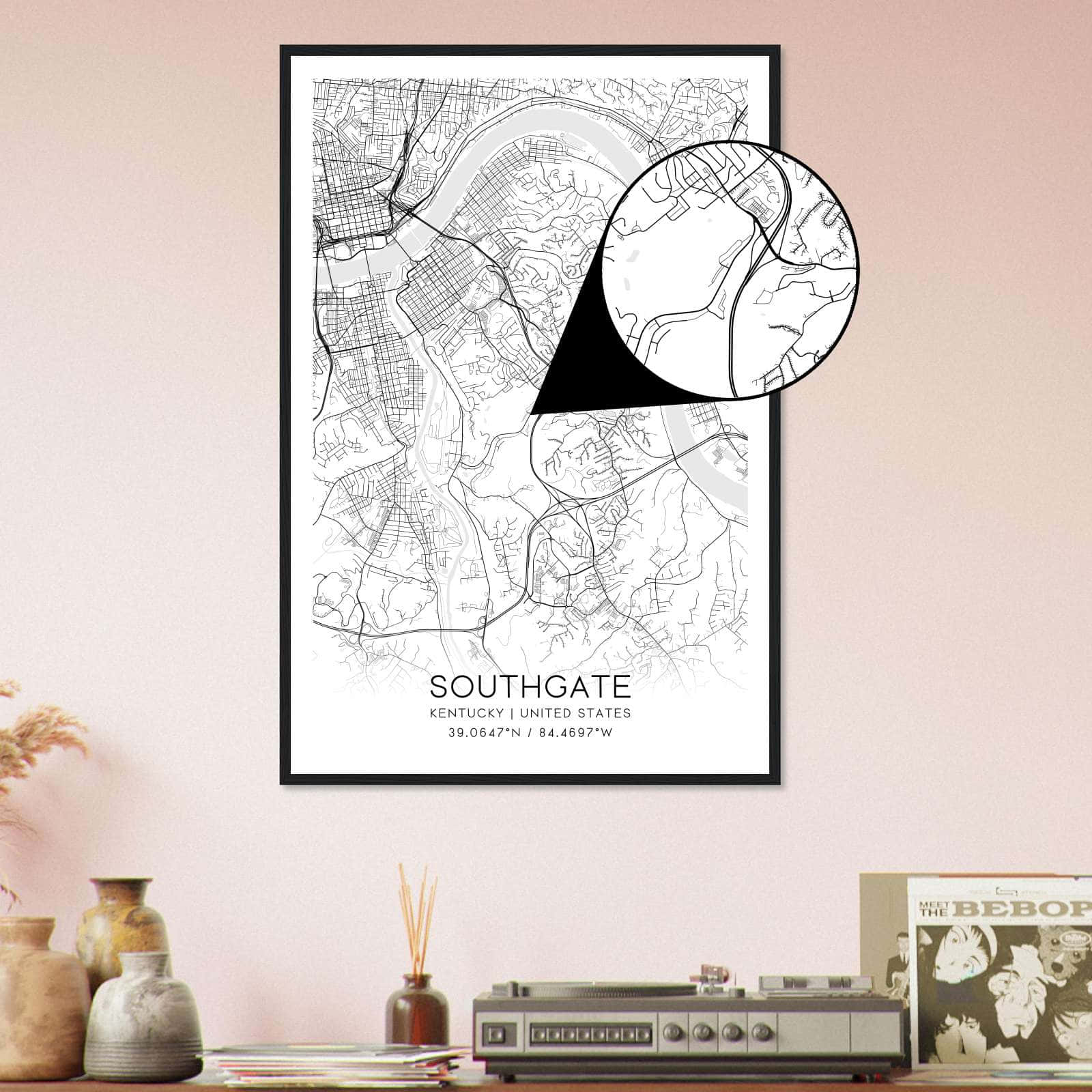 Deerfield Kansas Map Poster, Modern Home Decor Wall Art Print (Copy)