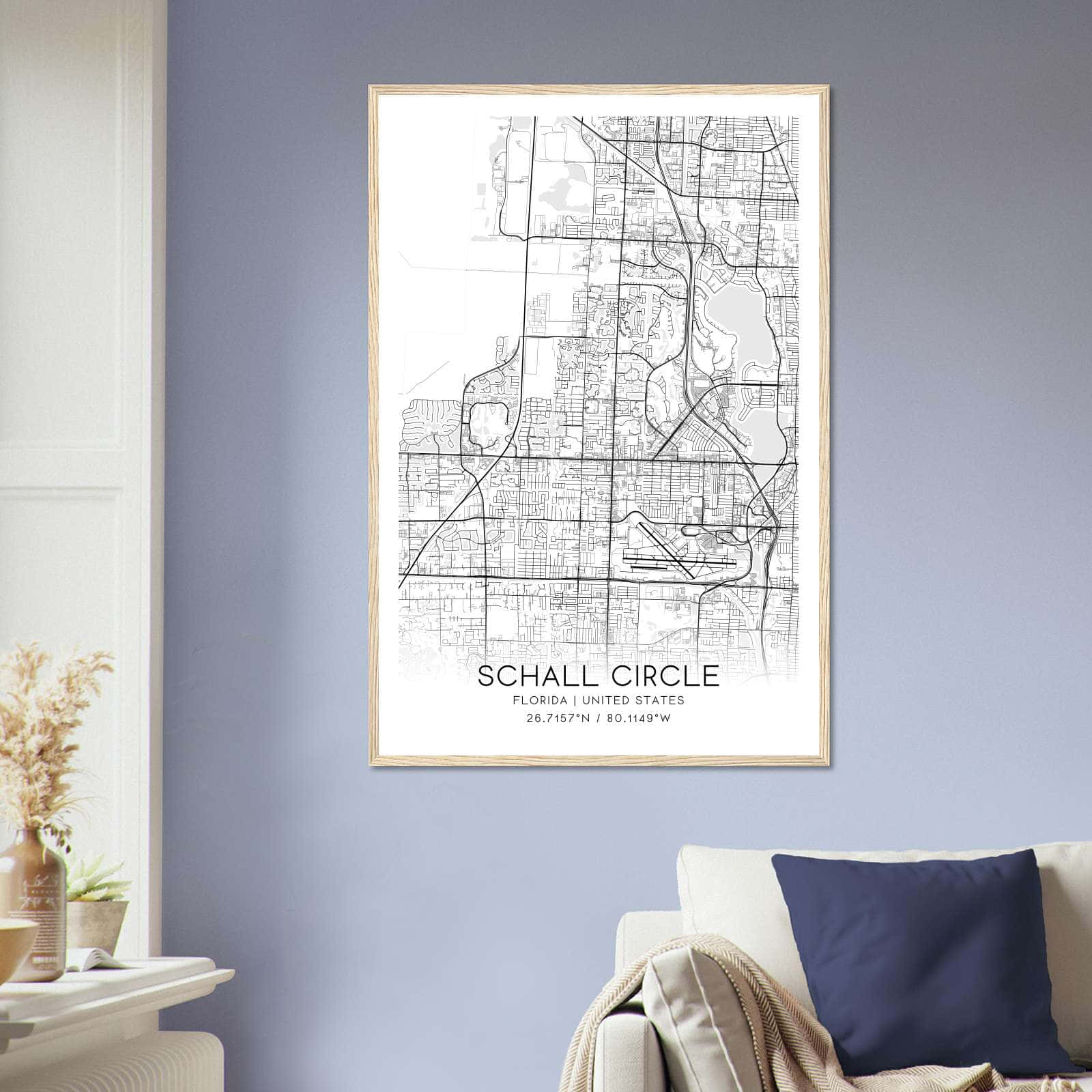 Deerfield Kansas Map Poster, Modern Home Decor Wall Art Print (Copy)