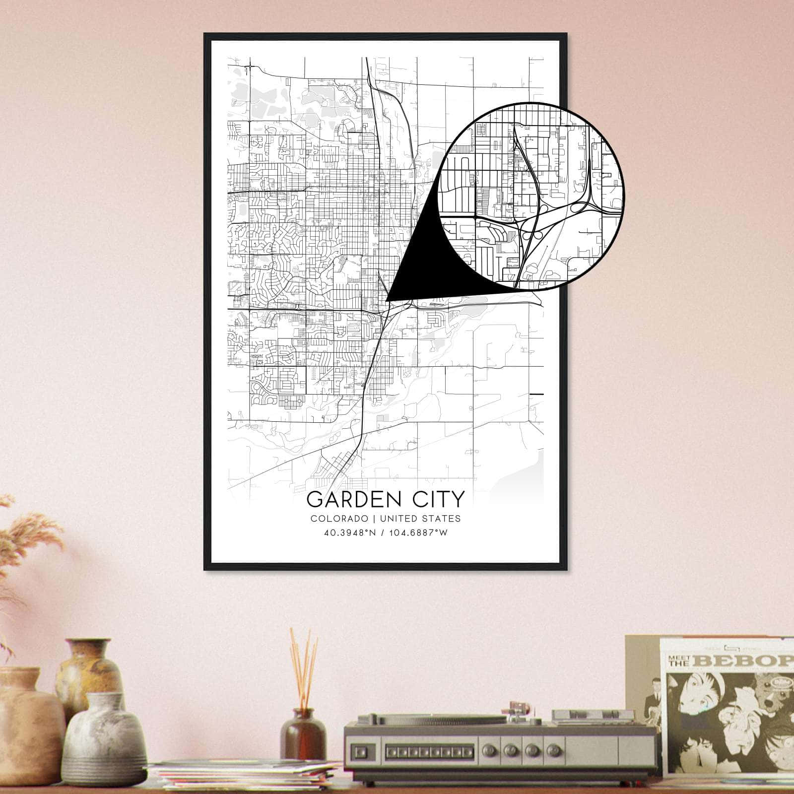 Deerfield Kansas Map Poster, Modern Home Decor Wall Art Print (Copy)