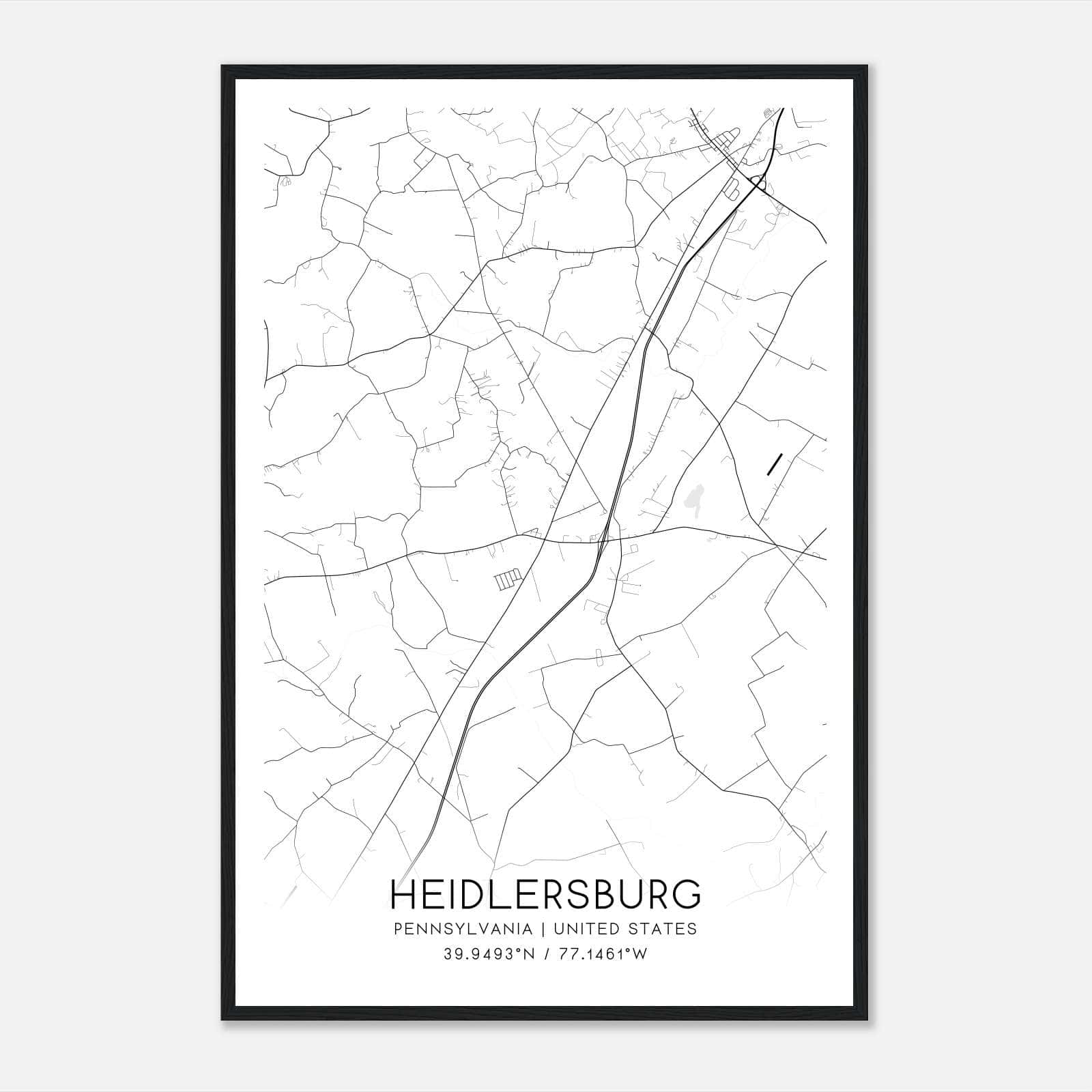 Heidlersburg Pennsylvania Map Poster, Modern Home Decor Wall Art Print Heidlersburg Pennsylvania Map Poster, Modern Home Decor Wall Art Print