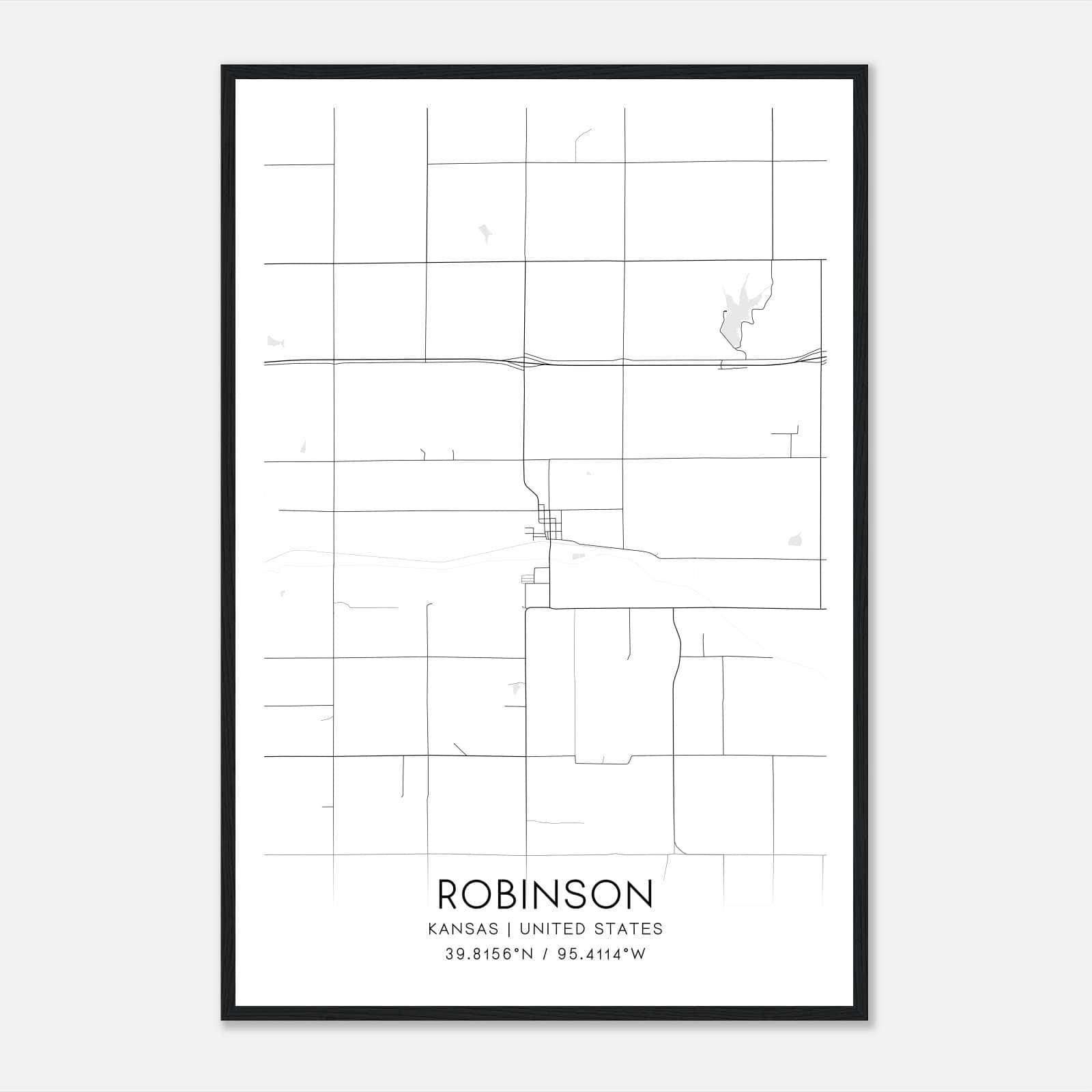 Robinson Kansas Map Poster, Modern Home Decor Wall Art Print Robinson Kansas Map Poster, Modern Home Decor Wall Art Print