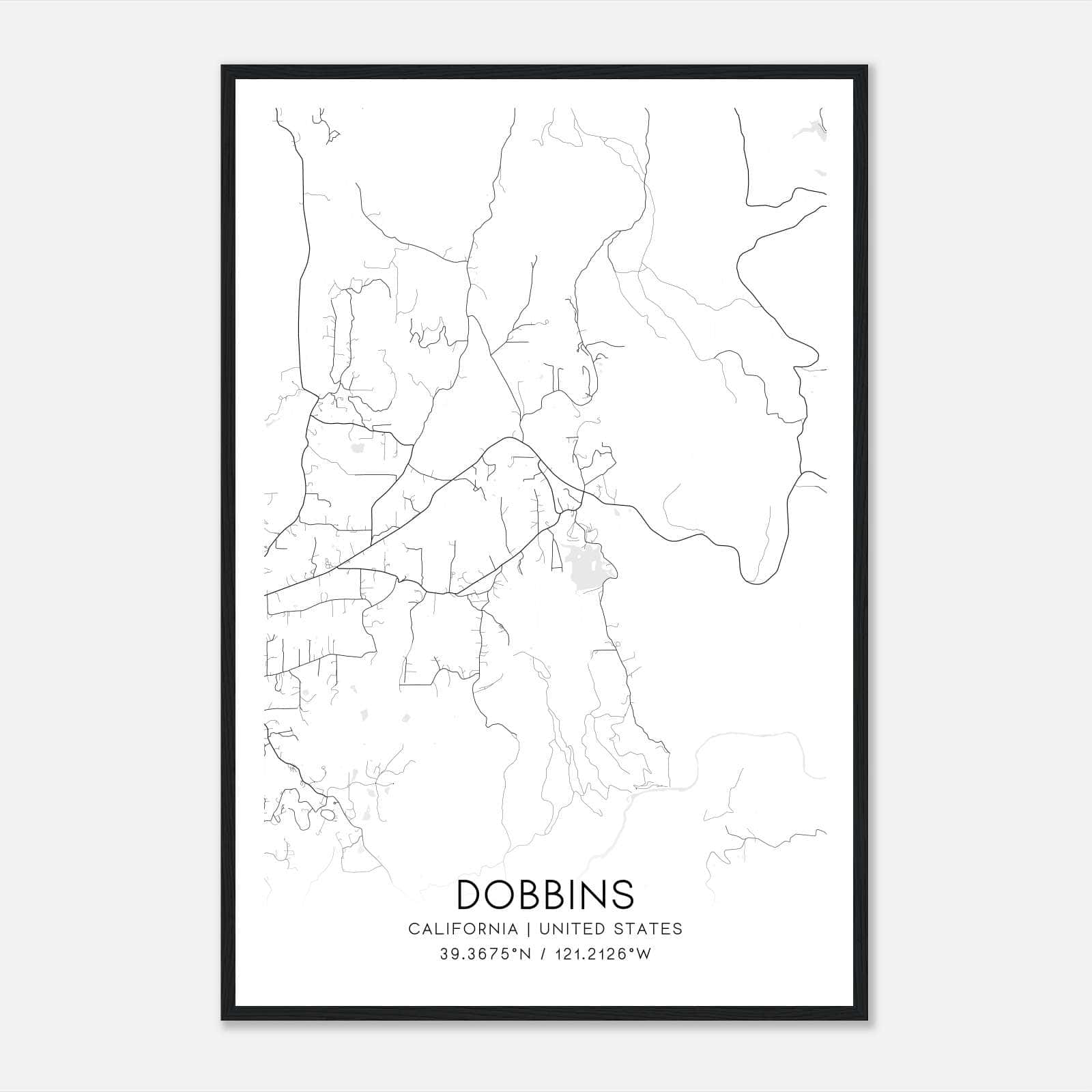 Dobbins California Map Poster, Modern Home Decor Wall Art Print Dobbins California Map Poster, Modern Home Decor Wall Art Print