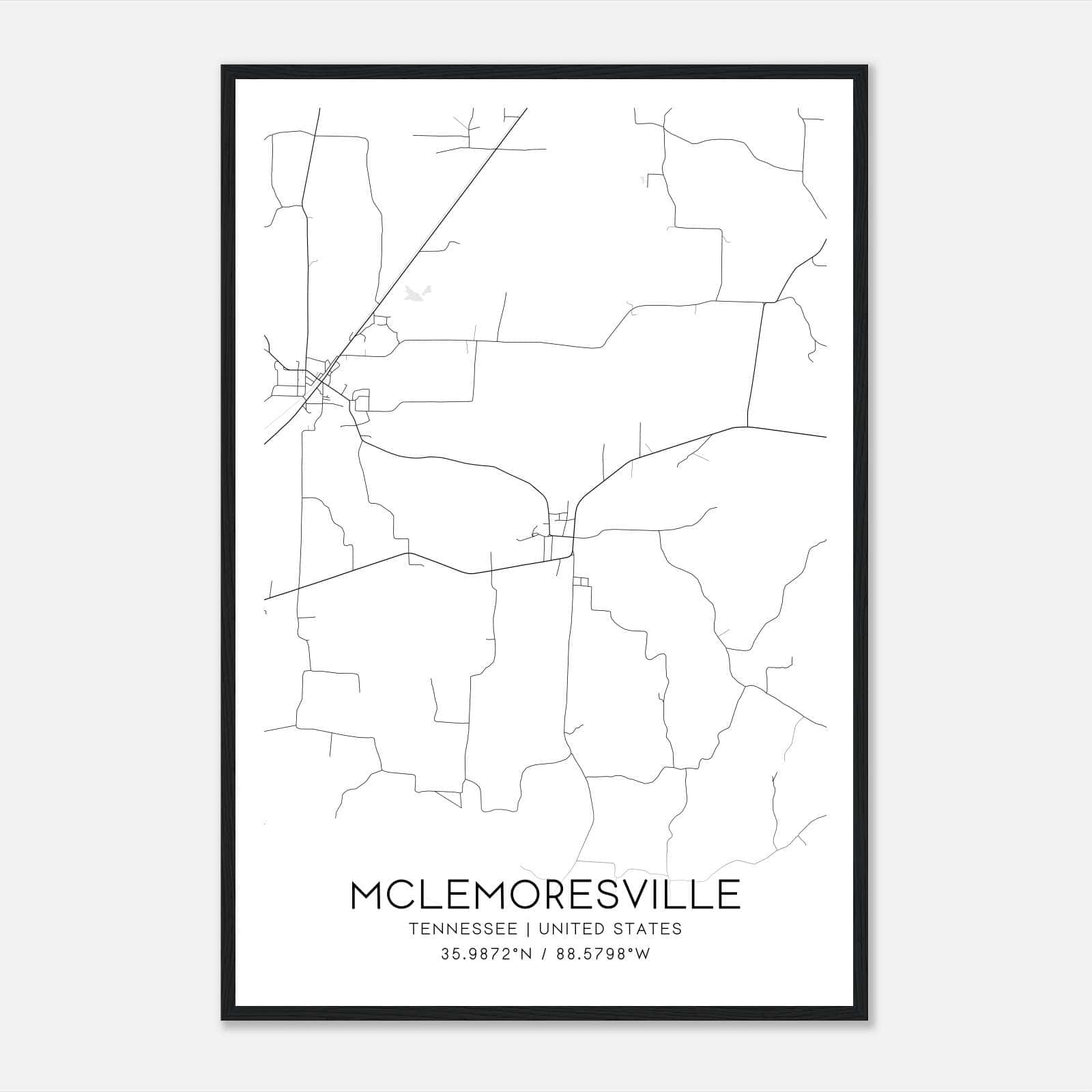 Mclemoresville Tennessee Map Poster, Modern Home Decor Wall Art Print Mclemoresville Tennessee Map Poster, Modern Home Decor Wall Art Print