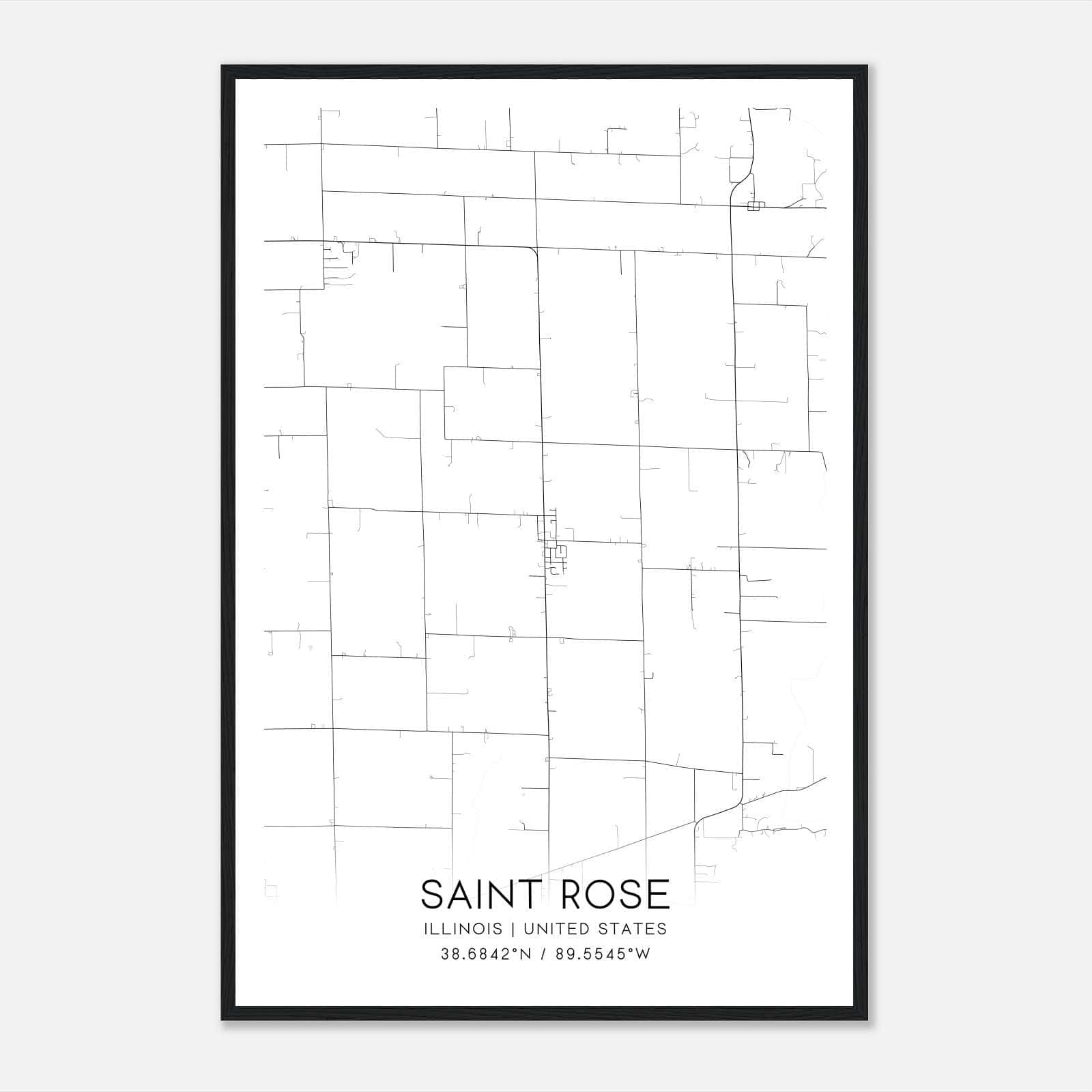 Saint Rose Illinois Map Poster, Modern Home Decor Wall Art Print Saint Rose Illinois Map Poster, Modern Home Decor Wall Art Print