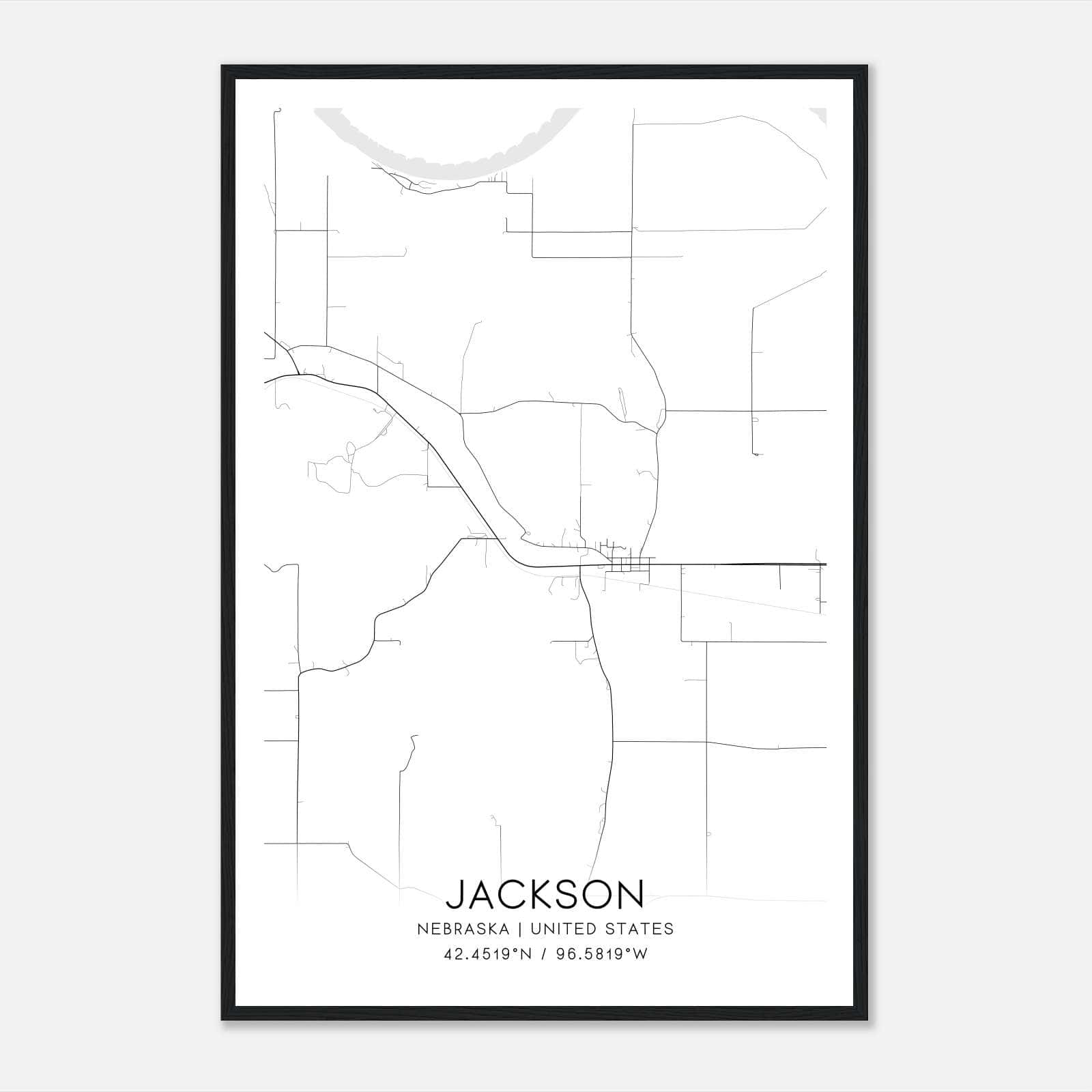 Jackson Nebraska Map Poster, Modern Home Decor Wall Art Print Jackson Nebraska Map Poster, Modern Home Decor Wall Art Print