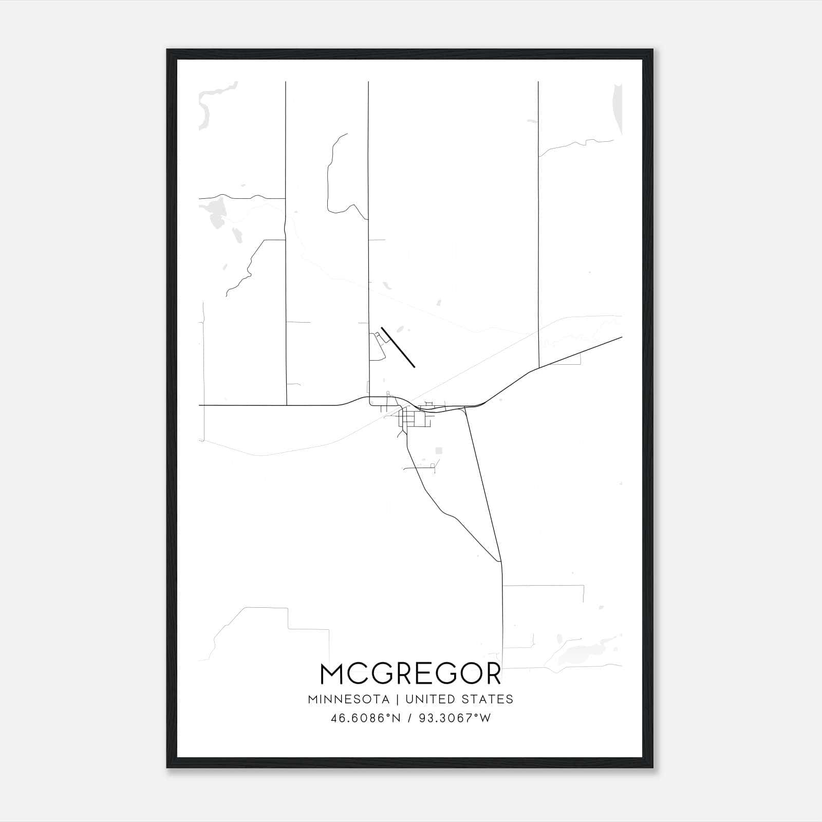 Mcgregor Minnesota Map Poster, Modern Home Decor Wall Art Print Mcgregor Minnesota Map Poster, Modern Home Decor Wall Art Print