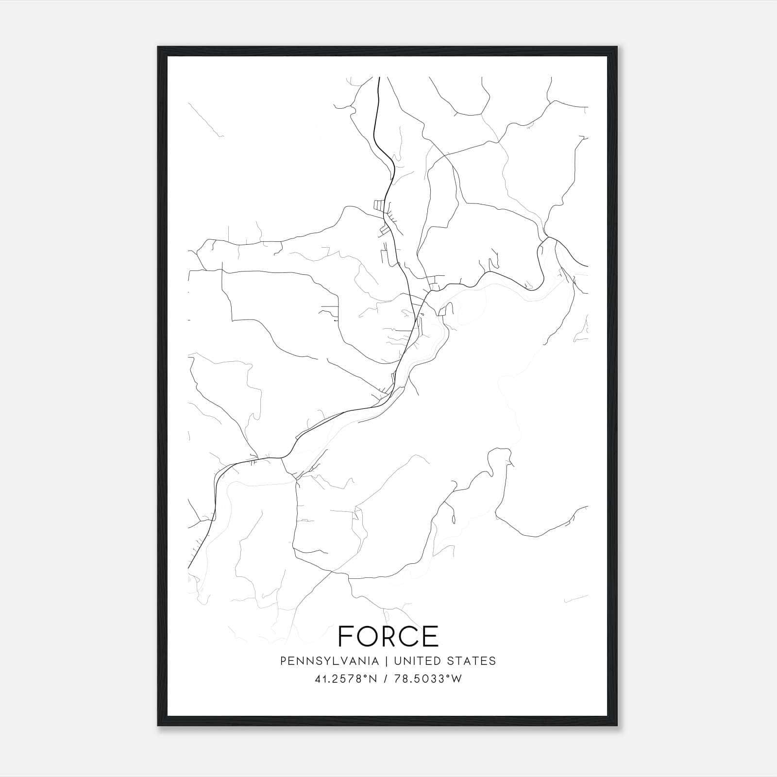 Force Pennsylvania Map Poster, Modern Home Decor Wall Art Print Force Pennsylvania Map Poster, Modern Home Decor Wall Art Print