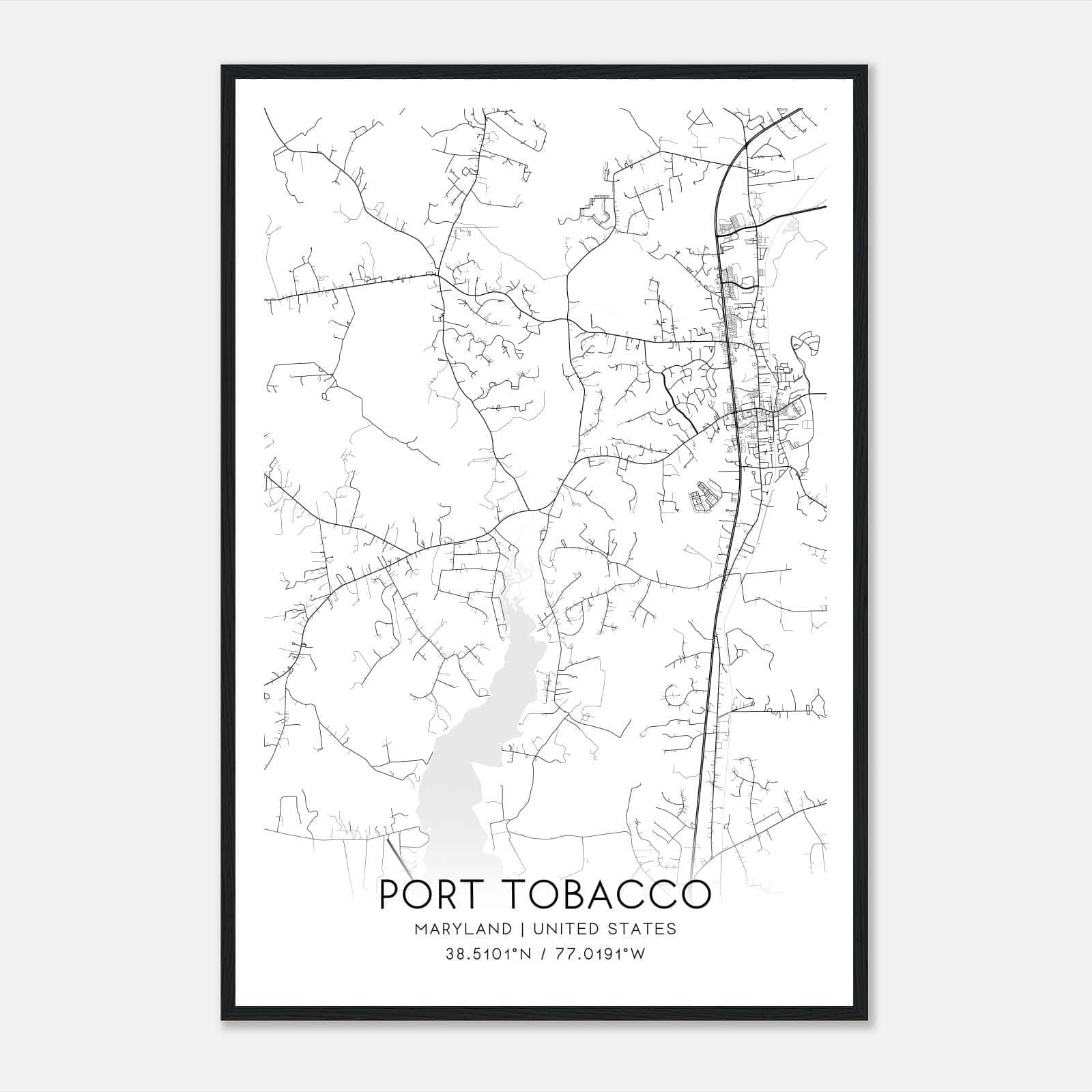 Port Tobacco Maryland Map Poster, Modern Home Decor Wall Art Print Port Tobacco Maryland Map Poster, Modern Home Decor Wall Art Print