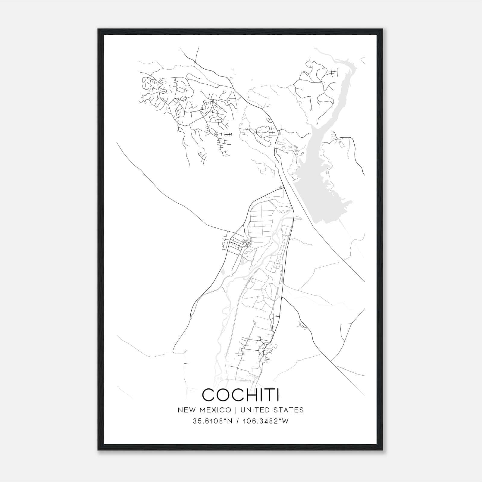 Cochiti New Mexico Map Poster, Modern Home Decor Wall Art Print Cochiti New Mexico Map Poster, Modern Home Decor Wall Art Print