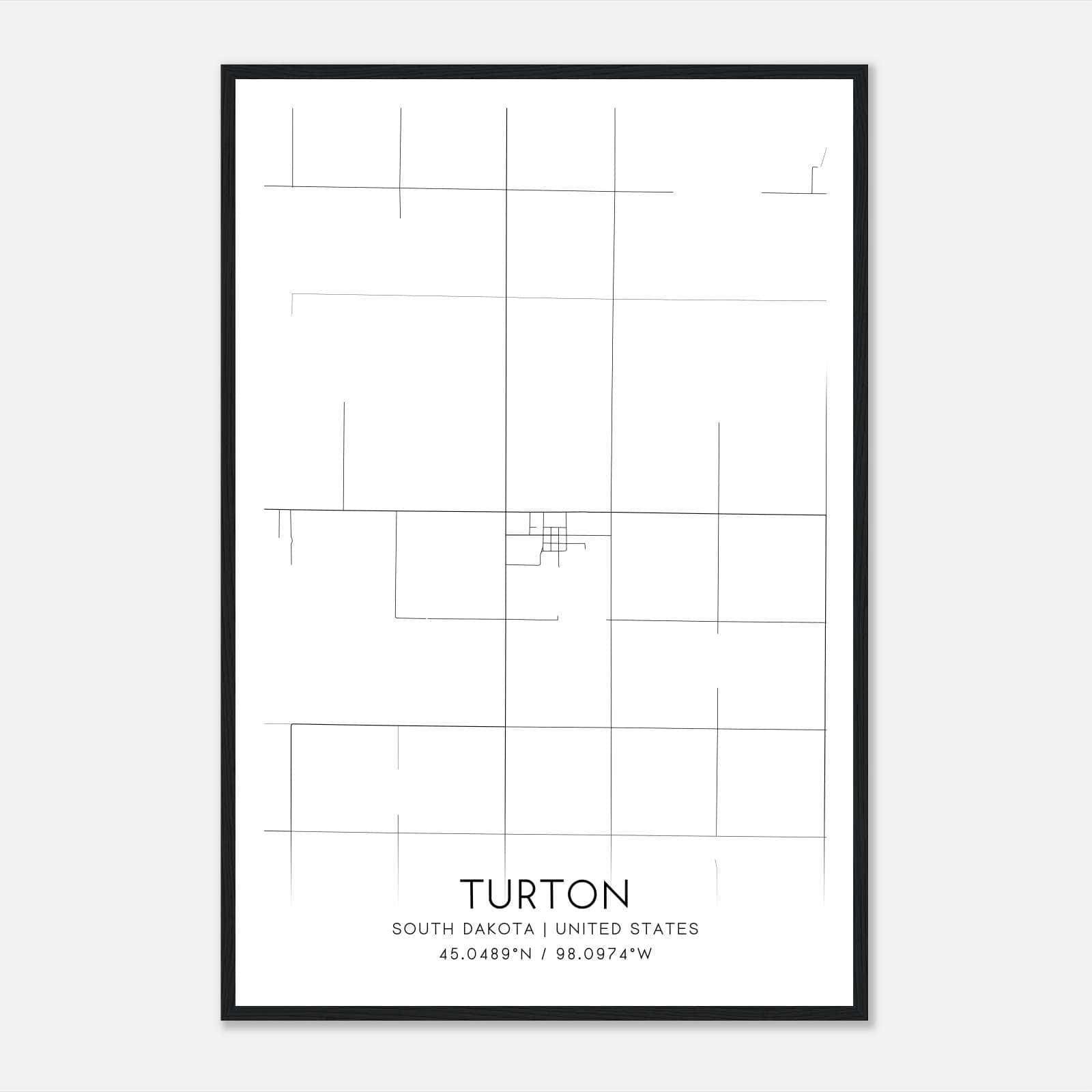 Turton South Dakota Map Poster, Modern Home Decor Wall Art Print Turton South Dakota Map Poster, Modern Home Decor Wall Art Print