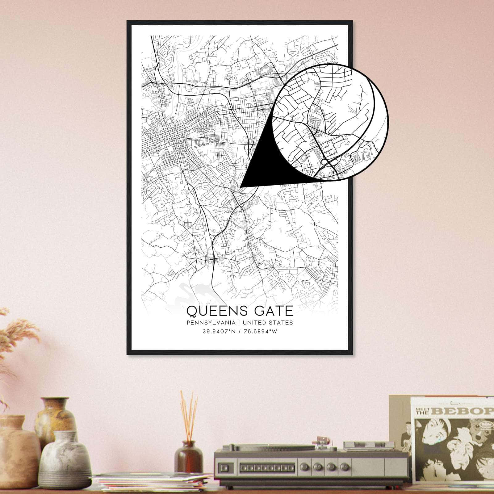 Deerfield Kansas Map Poster, Modern Home Decor Wall Art Print (Copy)