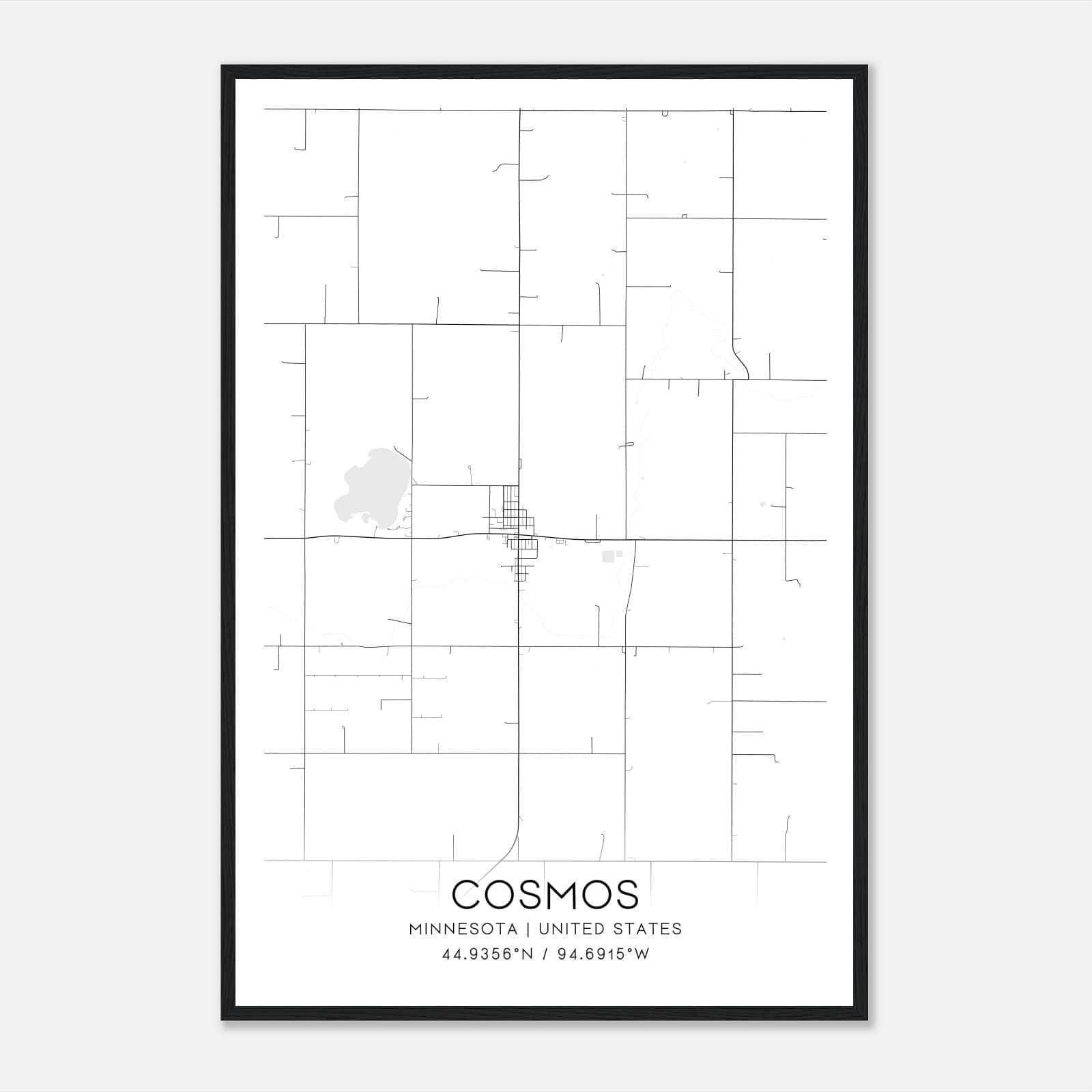 Cosmos Minnesota Map Poster, Modern Home Decor Wall Art Print Cosmos Minnesota Map Poster, Modern Home Decor Wall Art Print