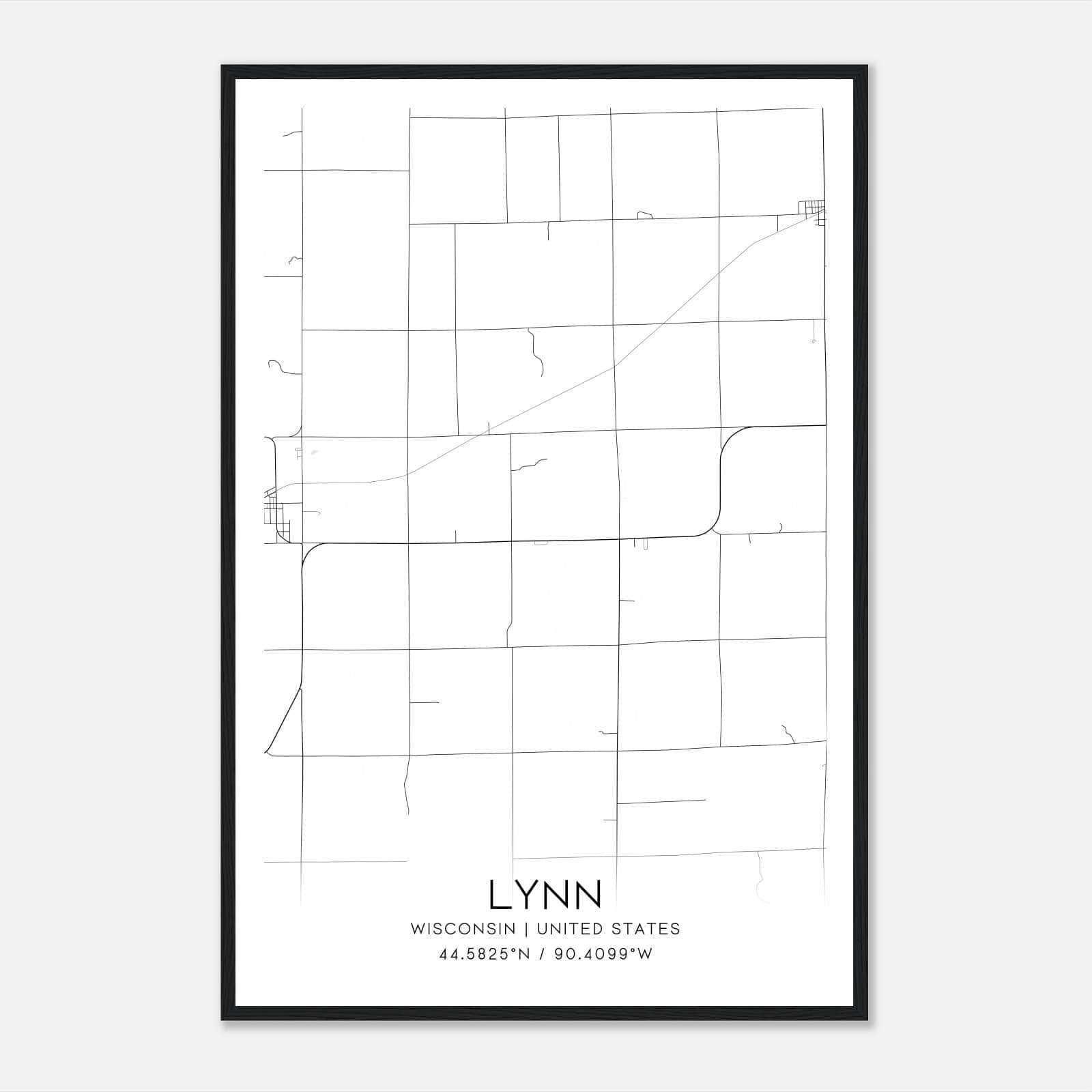 Lynn Wisconsin Map Poster, Modern Home Decor Wall Art Print Lynn Wisconsin Map Poster, Modern Home Decor Wall Art Print