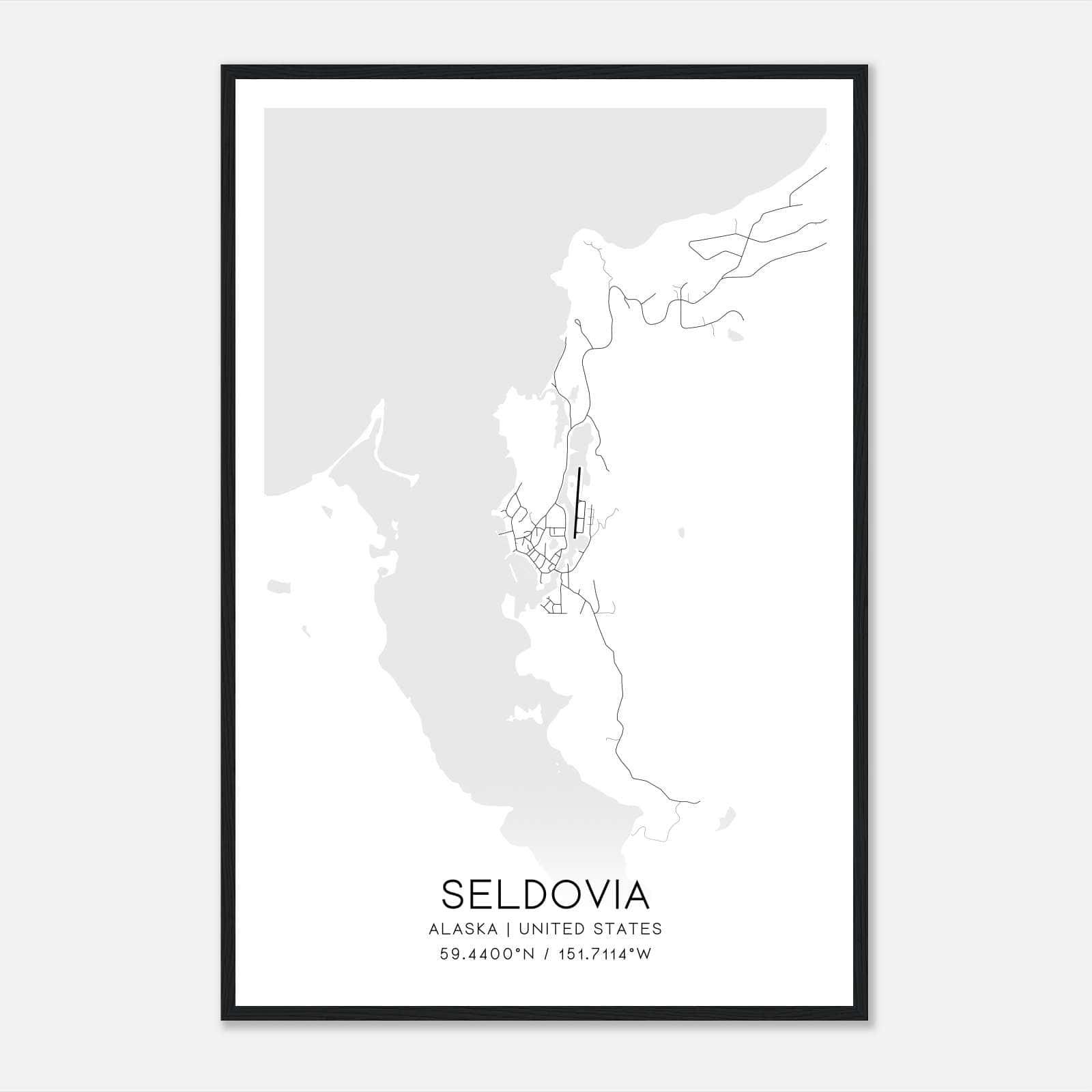 Seldovia Alaska Map Poster, Modern Home Decor Wall Art Print Seldovia Alaska Map Poster, Modern Home Decor Wall Art Print