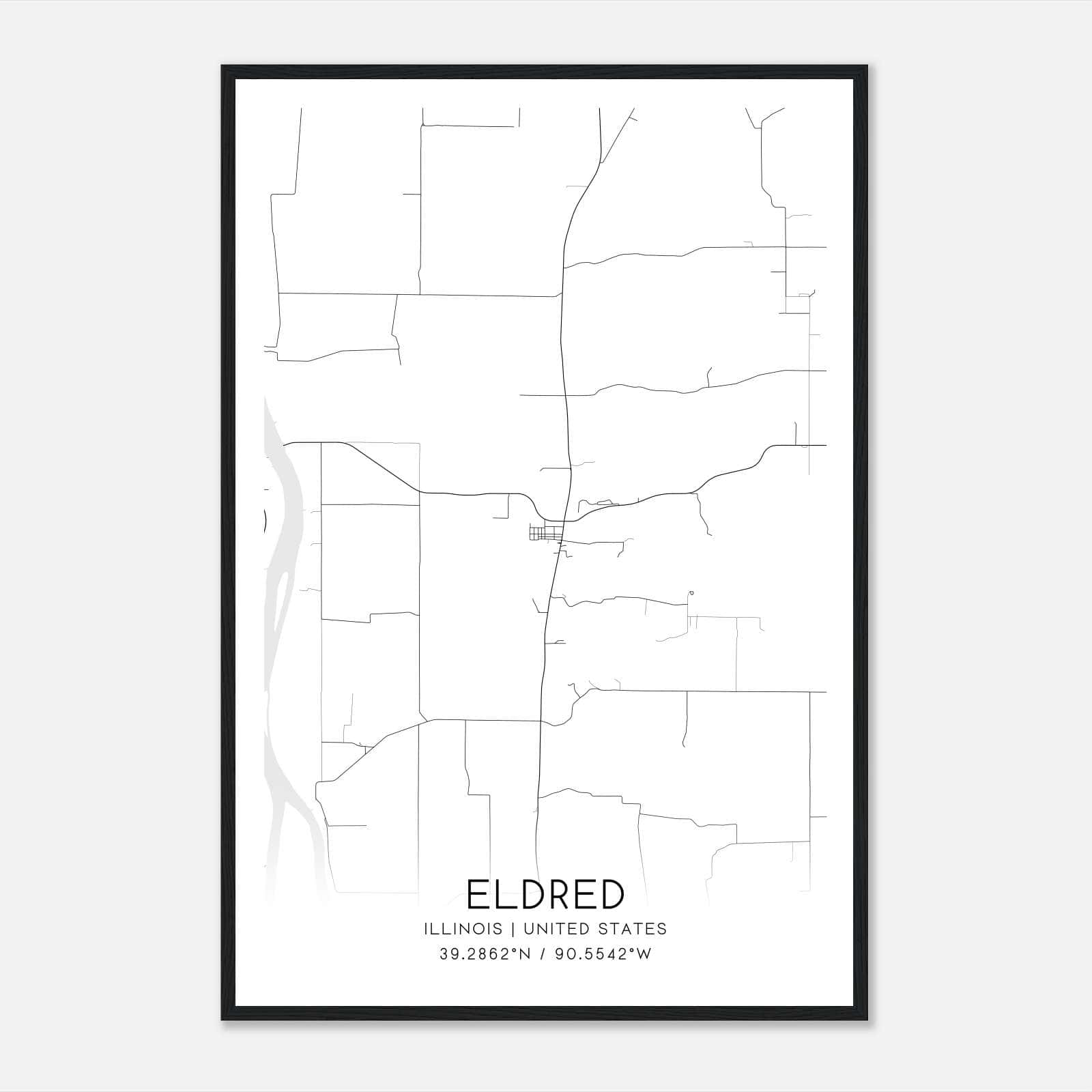 Eldred Illinois Map Poster, Modern Home Decor Wall Art Print Eldred Illinois Map Poster, Modern Home Decor Wall Art Print