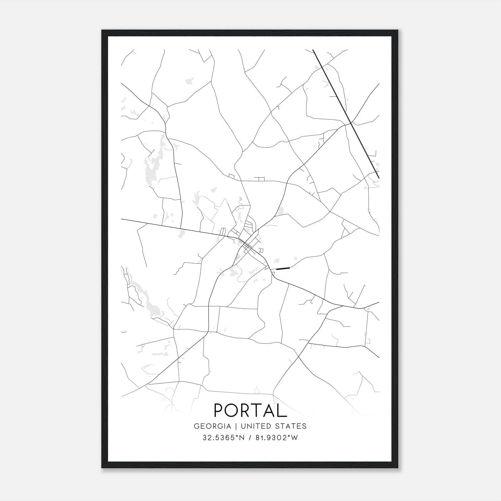 Portal Georgia Map Poster, Modern Home Decor Wall Art Print Portal Georgia Map Poster, Modern Home Decor Wall Art Print