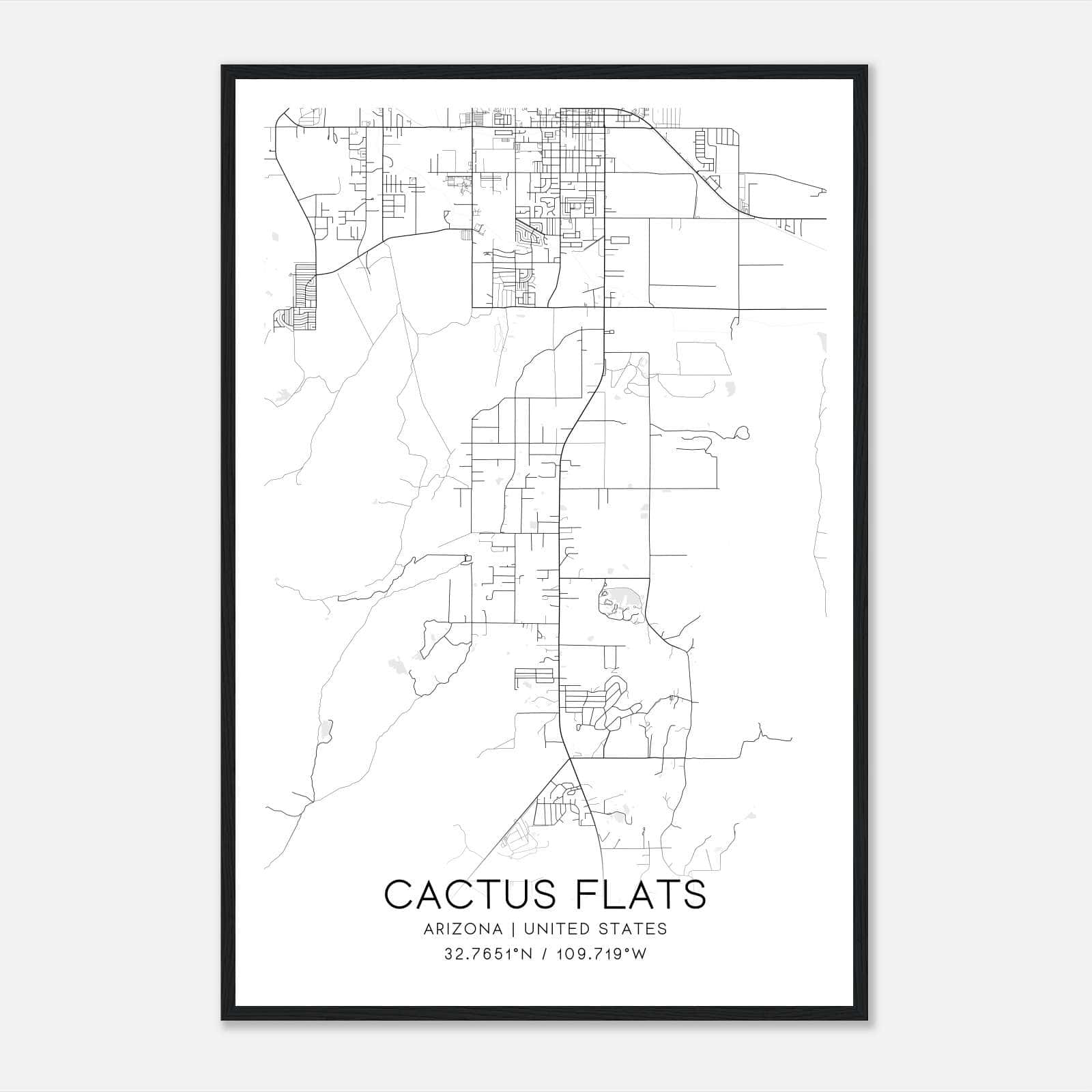 Cactus Flats Arizona Map Poster, Modern Home Decor Wall Art Print Cactus Flats Arizona Map Poster, Modern Home Decor Wall Art Print