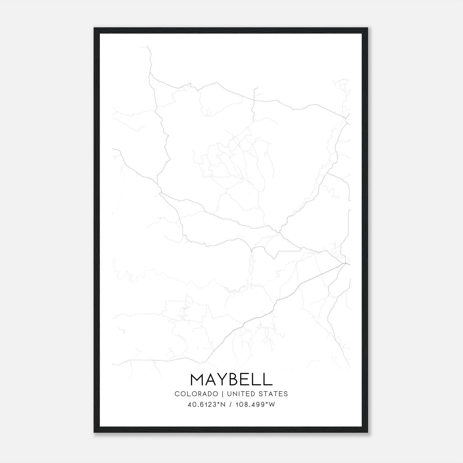 Maybell Colorado Map Poster, Modern Home Decor Wall Art Print Maybell Colorado Map Poster, Modern Home Decor Wall Art Print